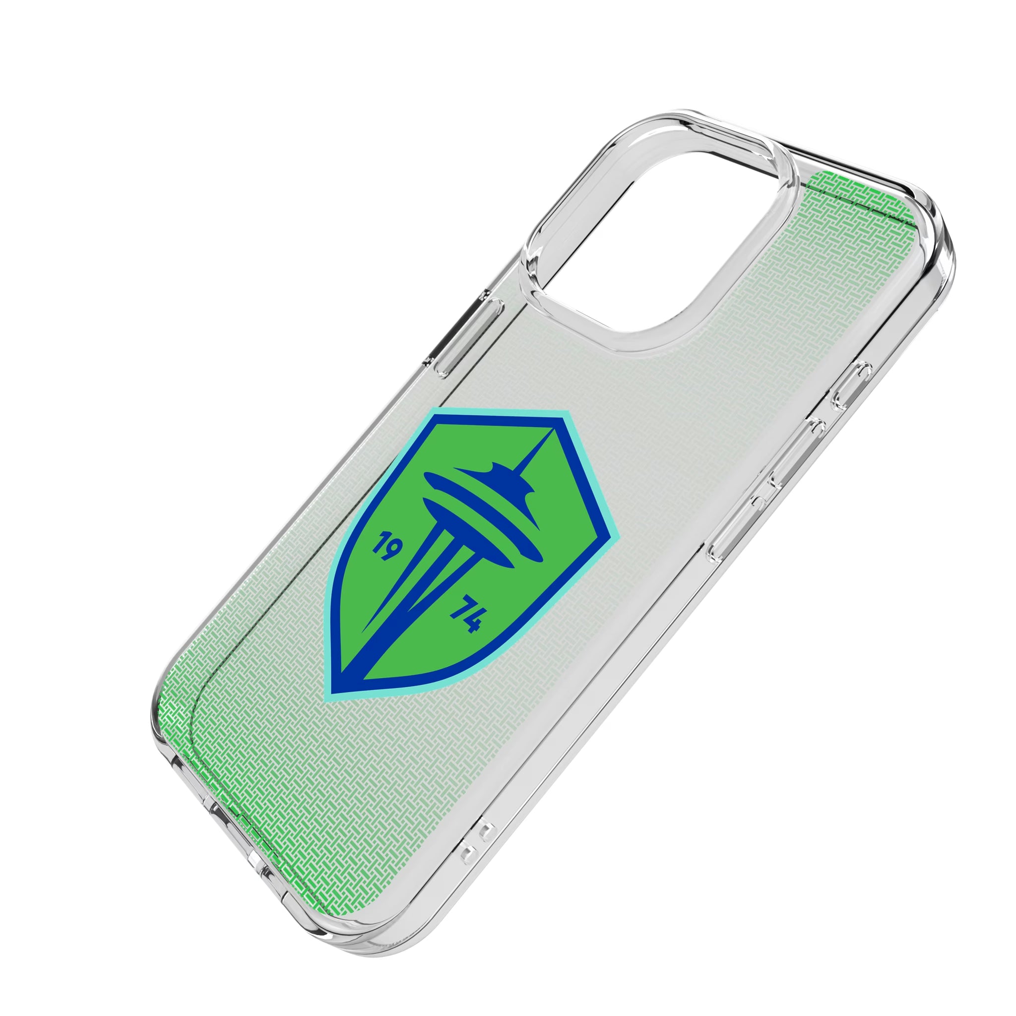 Seattle Sounders FC Linen iPhone Clear Phone Case for Apple iPhone - Isometric View
