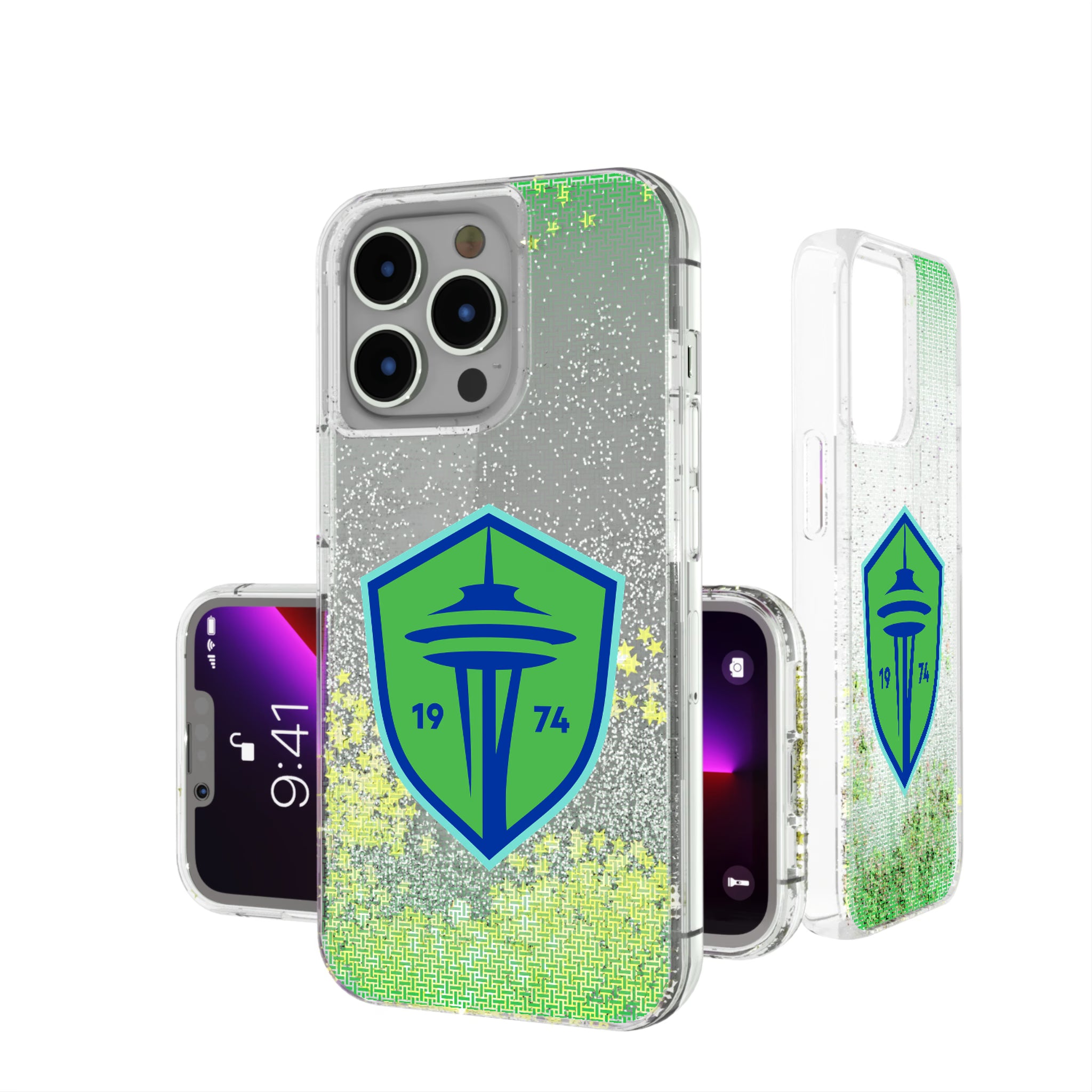 Seattle Sounders FC Linen iPhone Glitter Phone Case for Apple iPhone
