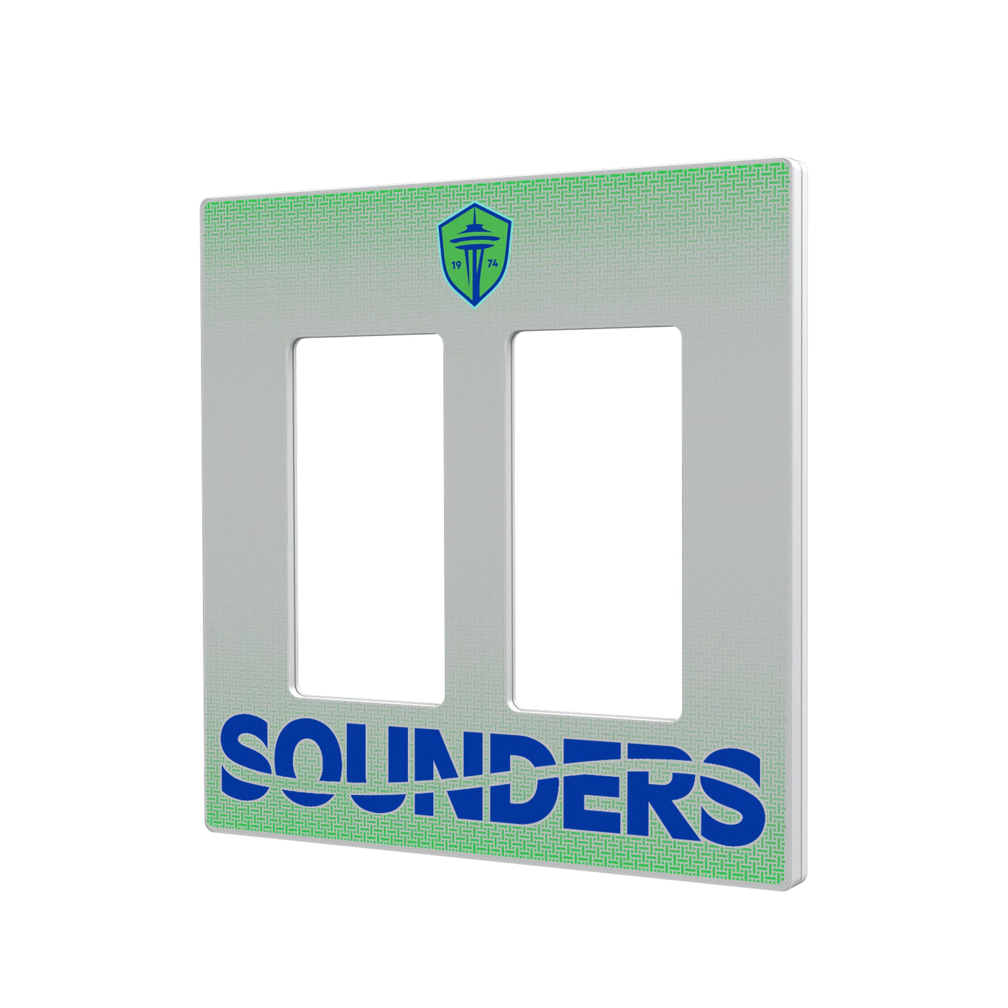 Seattle Sounders FC Linen Hidden-Screw Light Switch Plate#Style_Double Rocker