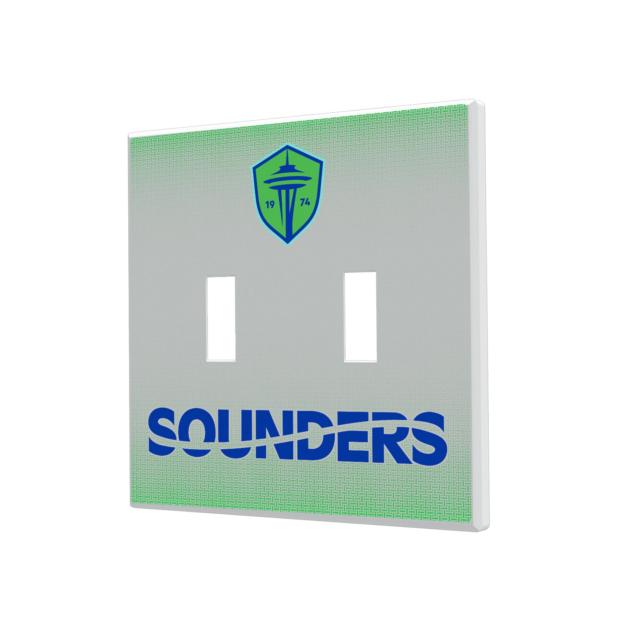 Seattle Sounders FC Linen Hidden-Screw Light Switch Plate#Style_Double Toggle