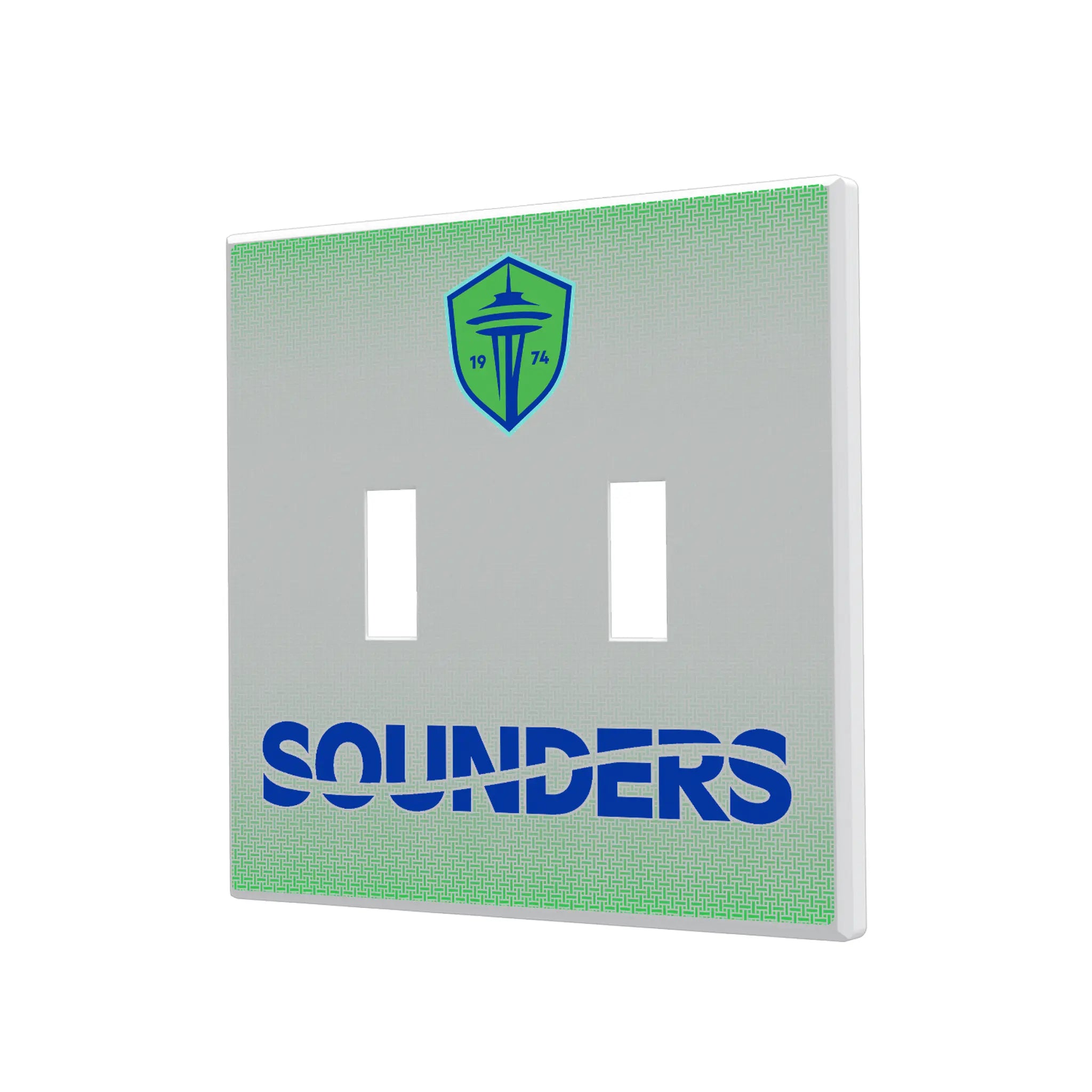Seattle Sounders FC Linen Hidden-Screw Light Switch Plate#Style_Double Toggle
