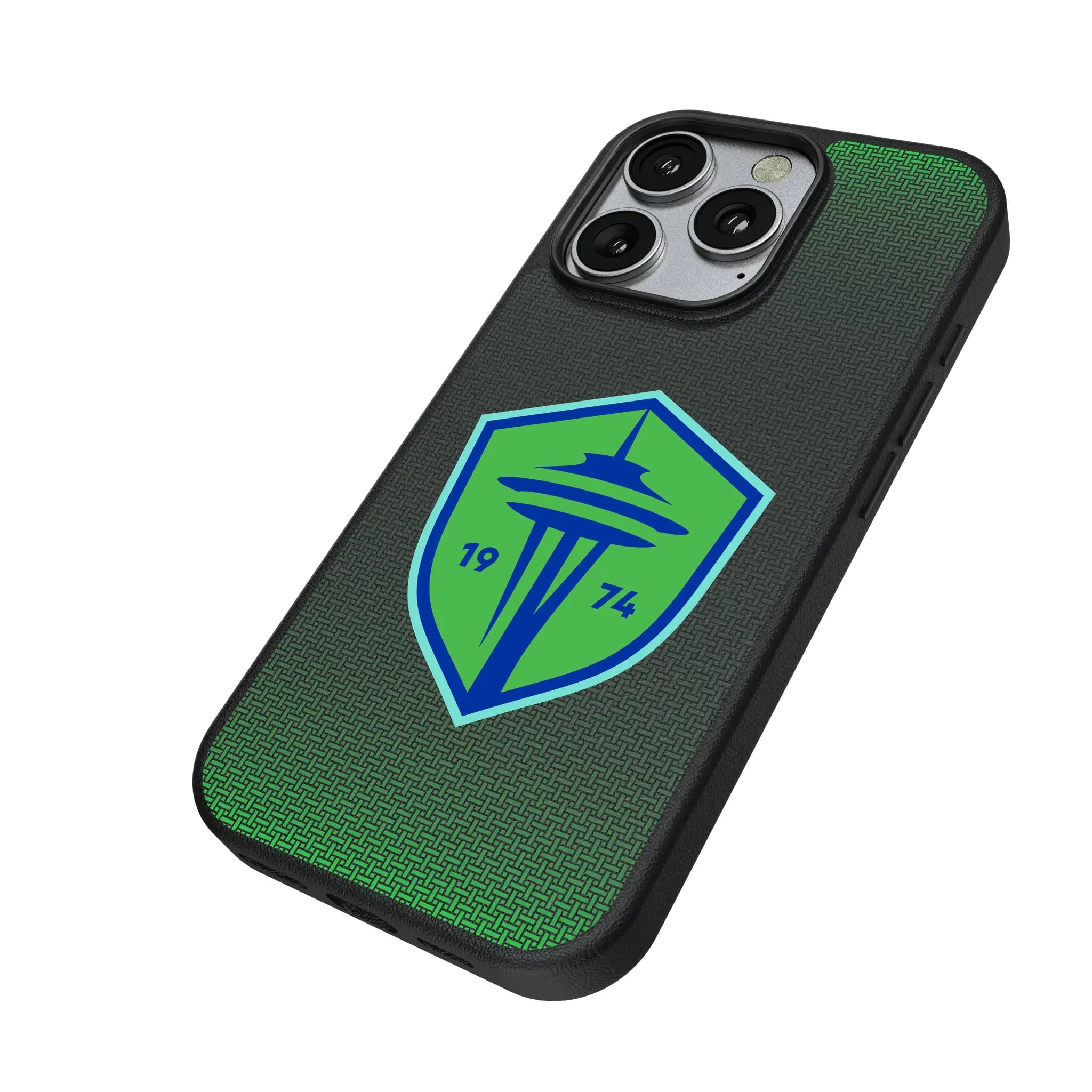 Seattle Sounders FC Linen iPhone MagSafe Compatible Phone Case for Apple iPhone - Isometric View