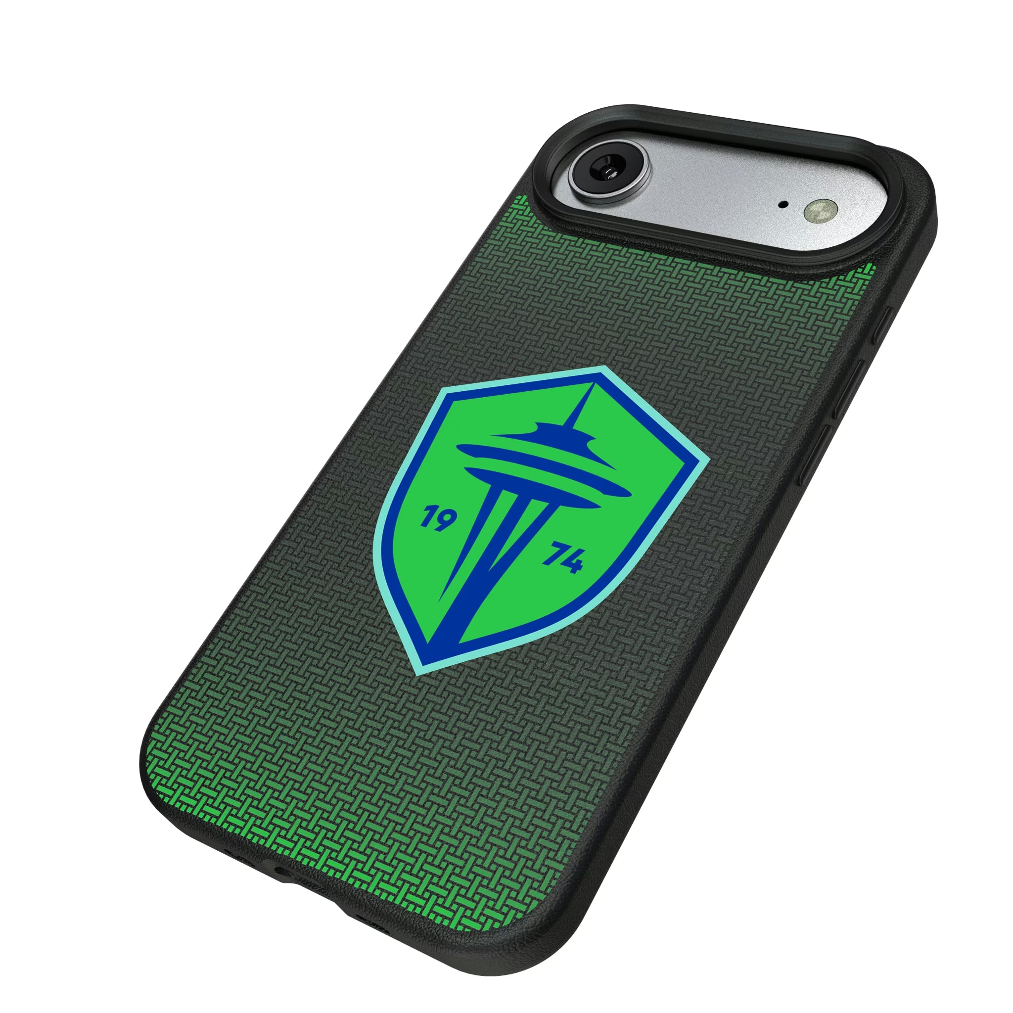 Seattle Sounders FC Linen iPhone MagSafe Compatible Phone Case for Apple iPhone - Isometric View#Device_iPhone Air