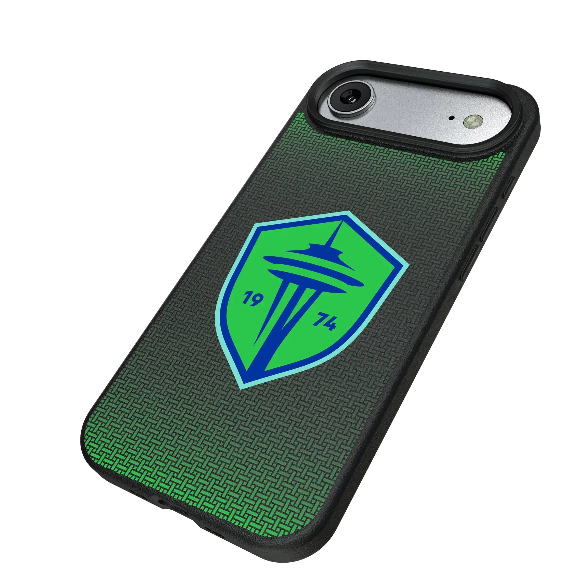 Seattle Sounders FC Linen iPhone MagSafe Compatible Phone Case for Apple iPhone - Isometric View#Device_iPhone Air