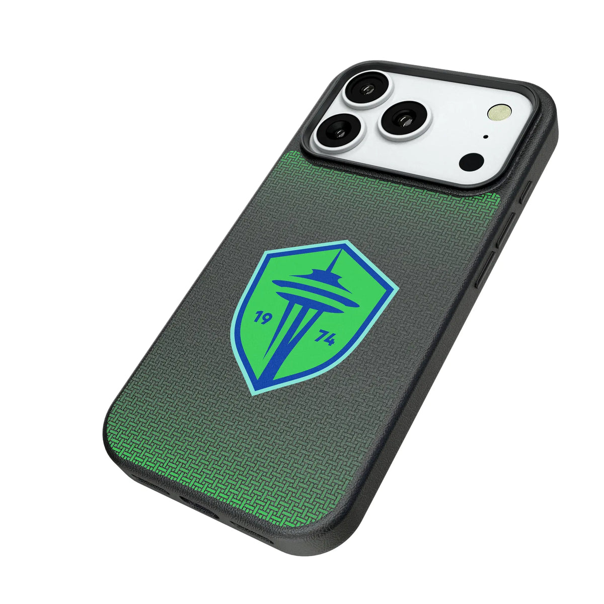 Seattle Sounders FC Linen iPhone MagSafe Compatible Phone Case for Apple iPhone - Isometric View#Device_iPhone 18 Pro