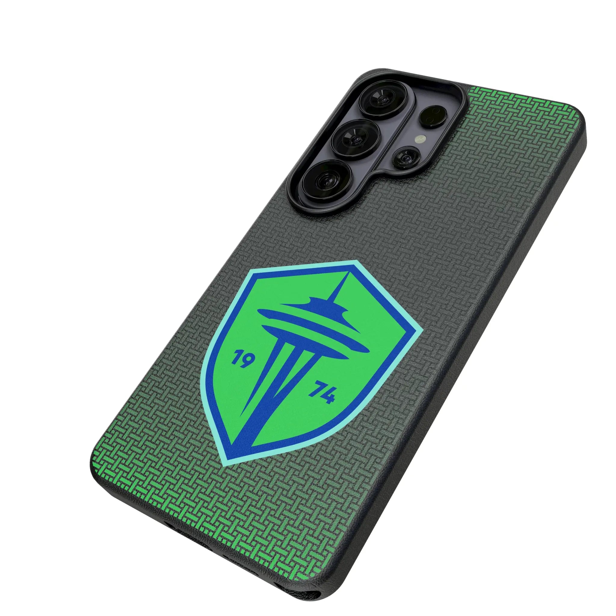 Seattle Sounders FC Linen Galaxy MagSafe Compatible Phone Case for Samsung Galaxy - Isometric View#Device_Galaxy S26 Ultra