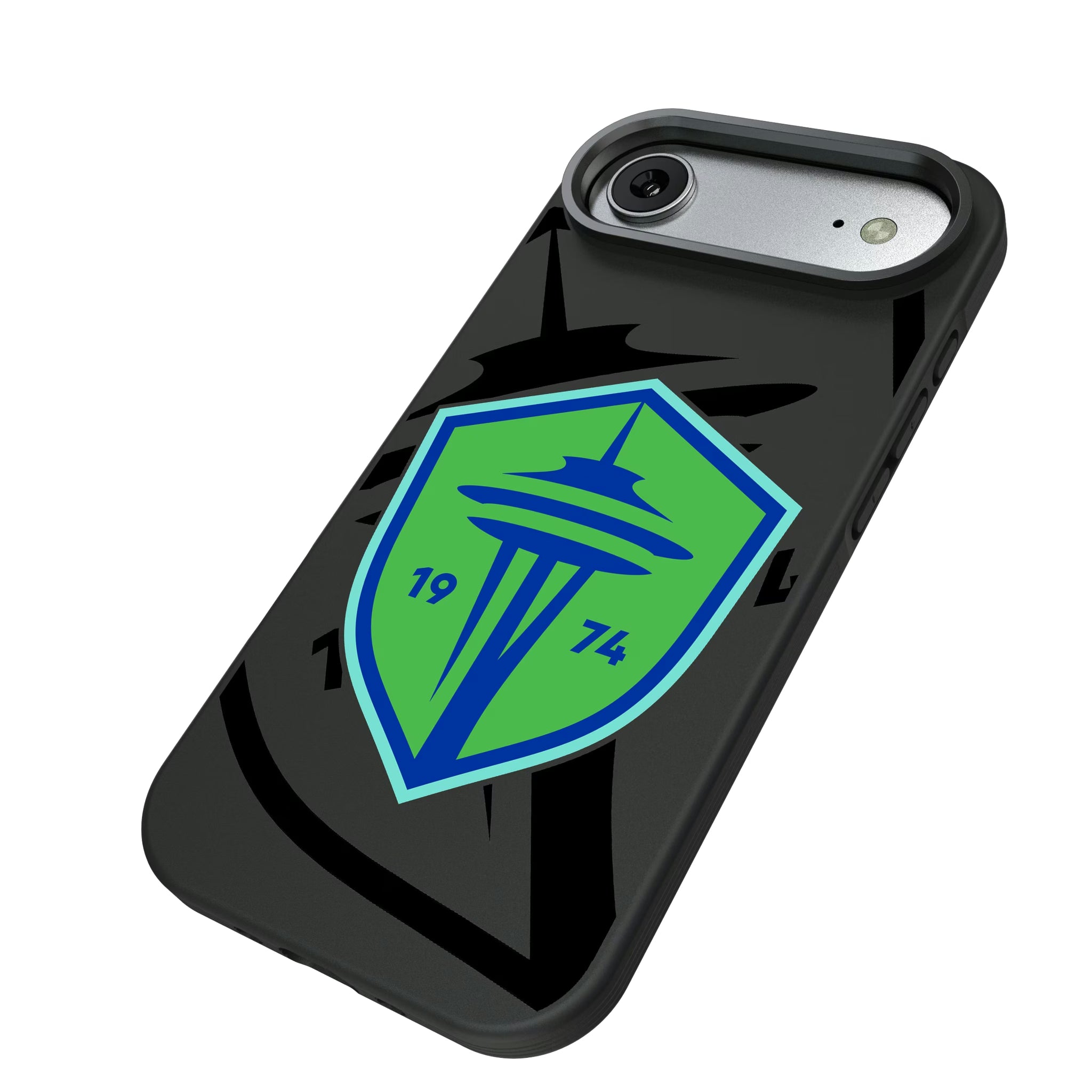 Seattle Sounders FC Monocolor Tilt iPhone Bump Phone Case for Apple iPhone - Isometric View#Device_iPhone Air