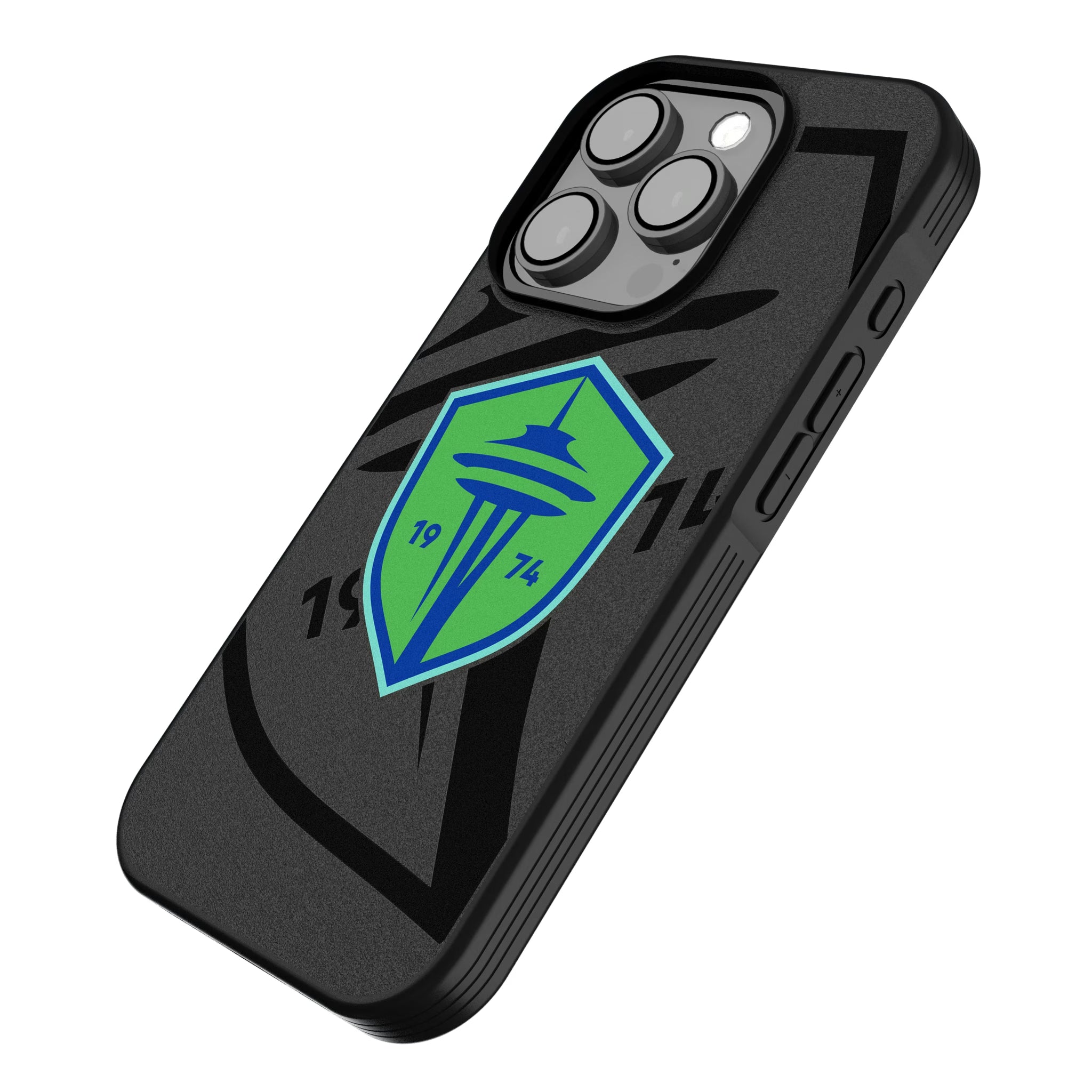 Seattle Sounders FC Monocolor Tilt iPhone Bump Phone Case for Apple iPhone - Isometric View