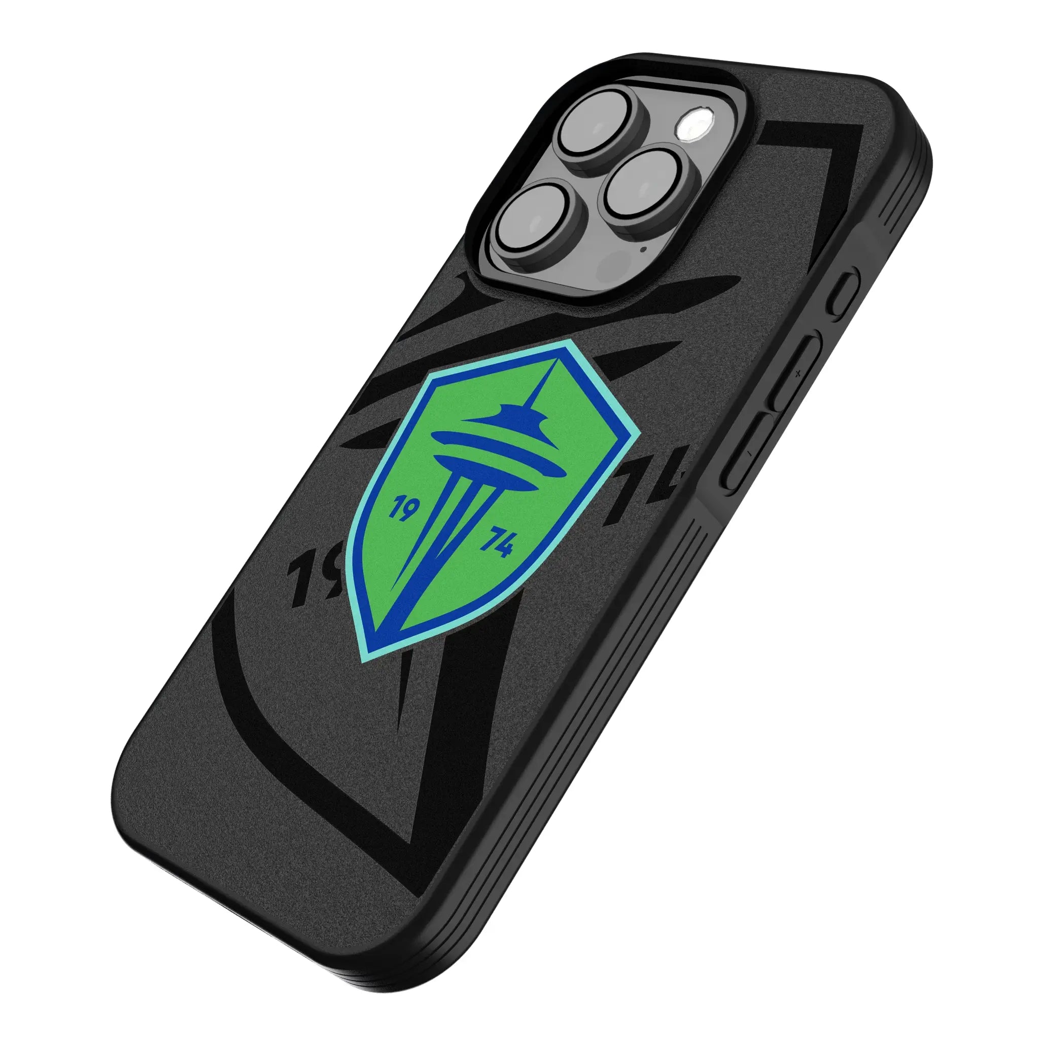 Seattle Sounders FC Monocolor Tilt iPhone Bump Phone Case for Apple iPhone - Isometric View