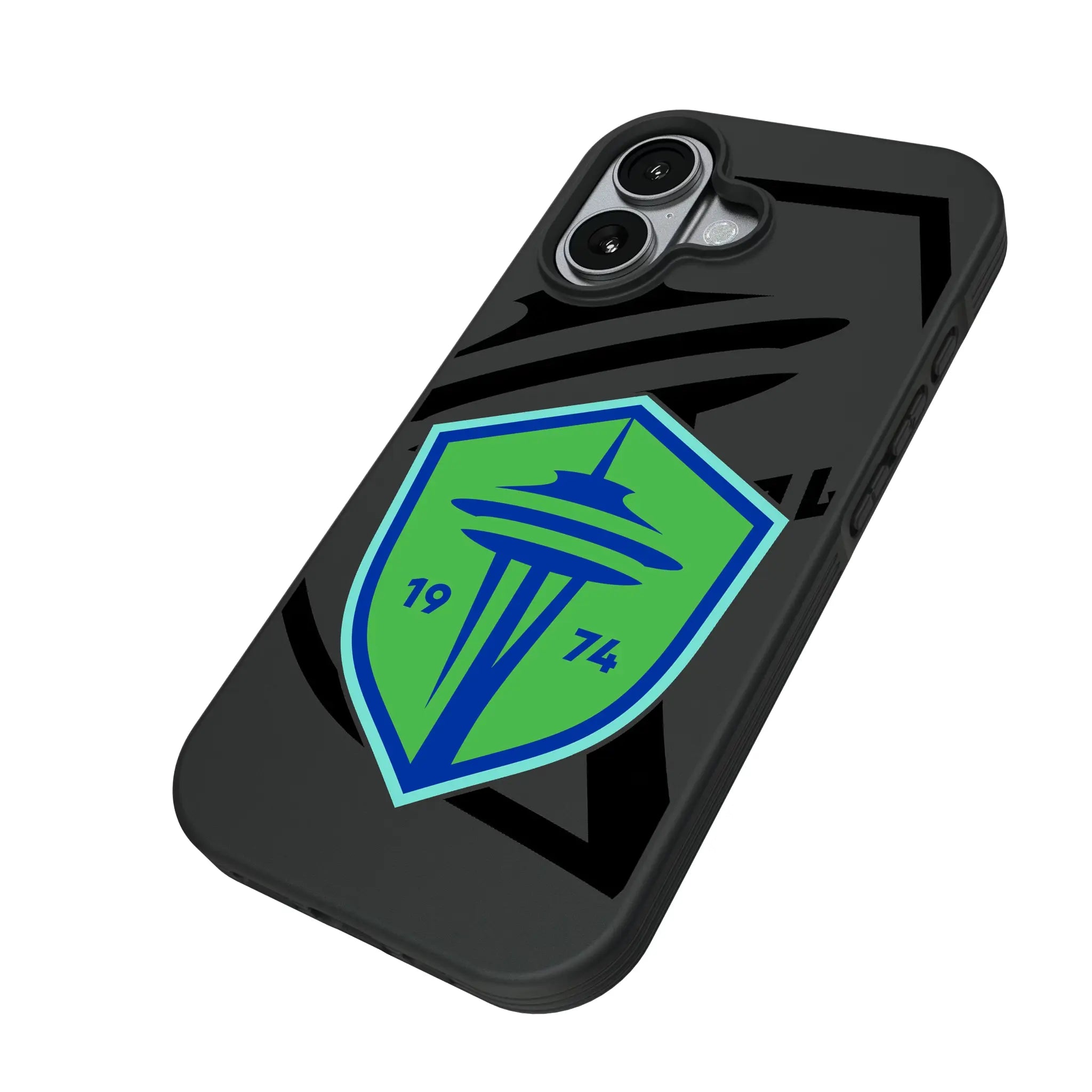 Seattle Sounders FC Monocolor Tilt iPhone Bump Phone Case for Apple iPhone - Isometric View#Device_iPhone 17