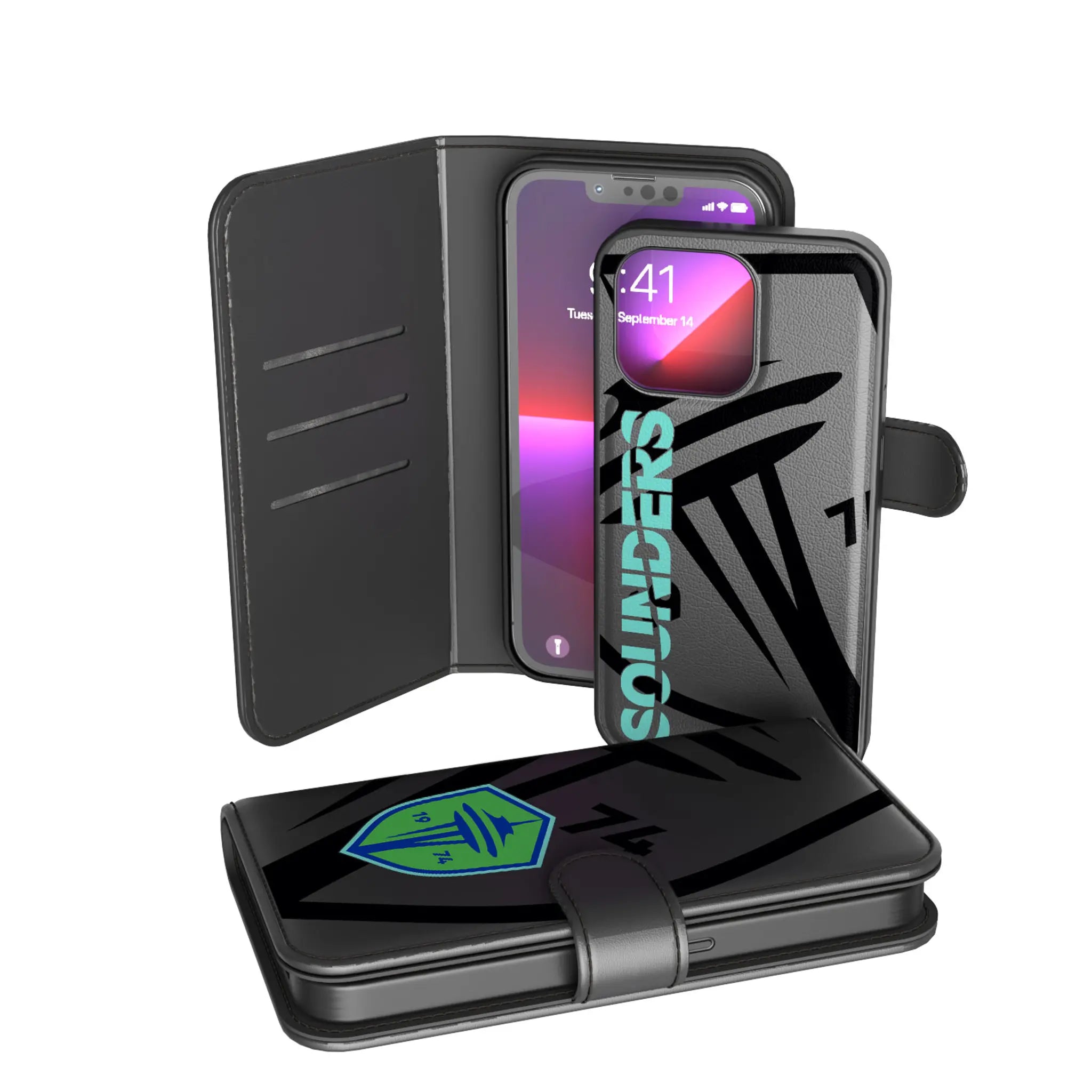 Seattle Sounders FC Monocolor Tilt iPhone Wallet Phone Case for Apple iPhone