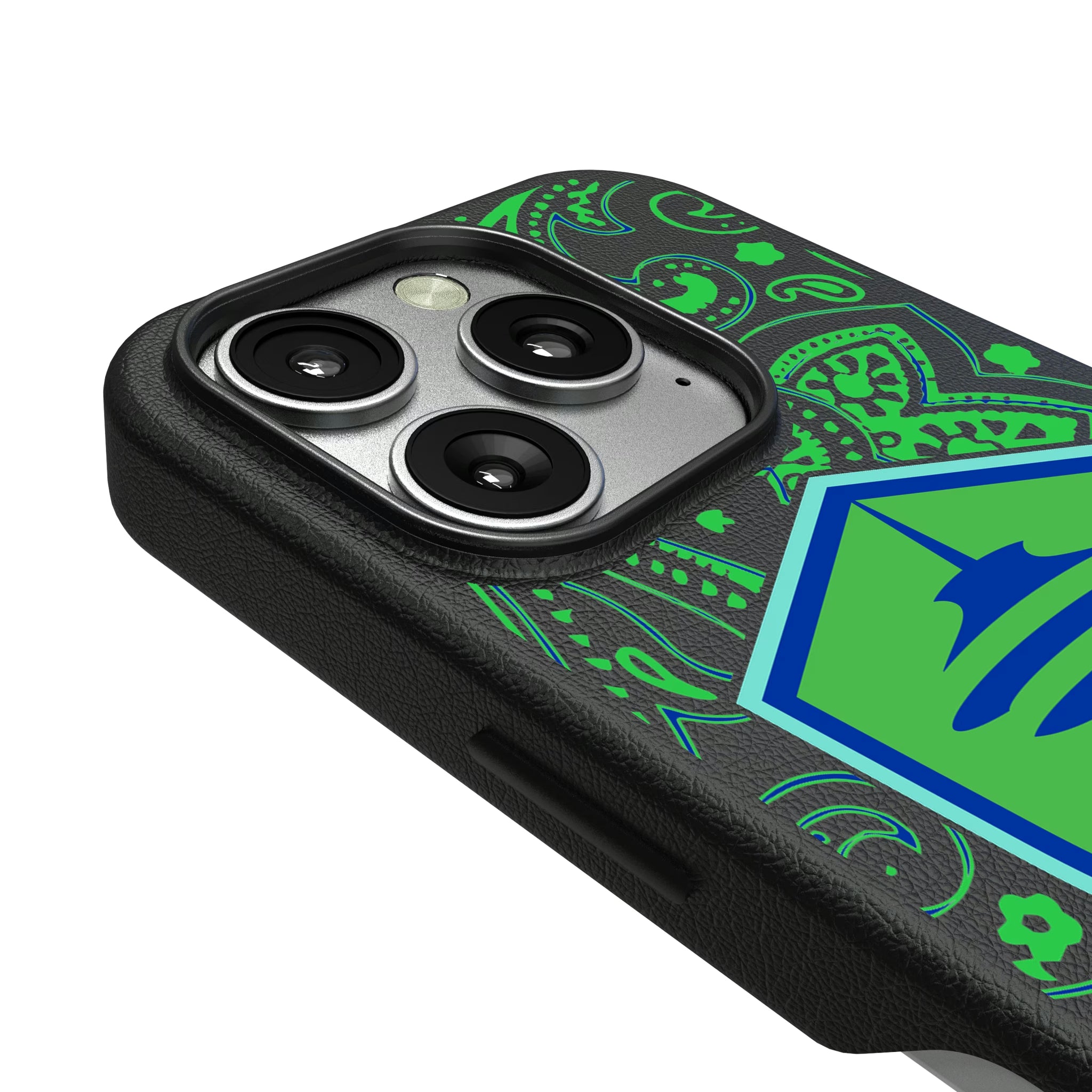 Seattle Sounders FC Paisley iPhone MagSafe Compatible Phone Case for Apple iPhone - Detail