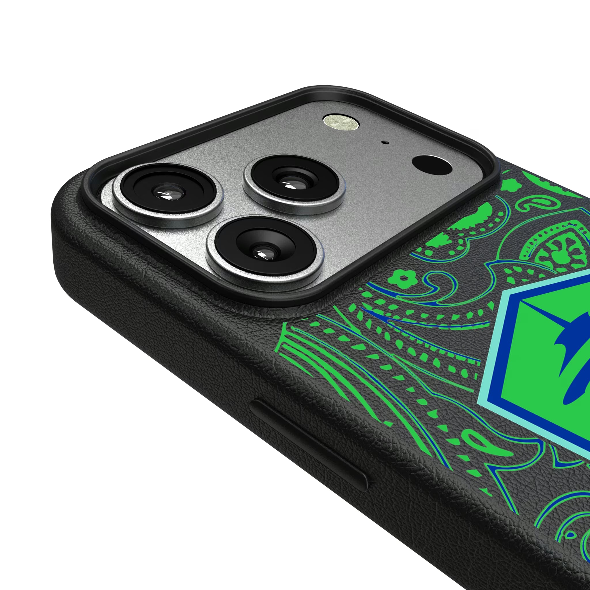 Seattle Sounders FC Paisley iPhone MagSafe Compatible Phone Case for Apple iPhone - Detail#Device_iPhone 17 Pro