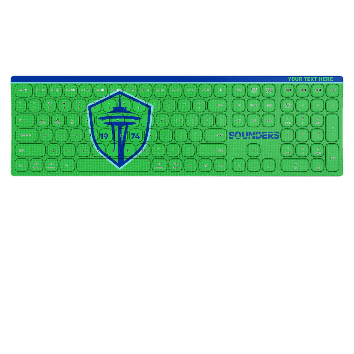 Seattle Sounders FC Personalized Endzone Solid KKB605 Curved Wireless Keyboard