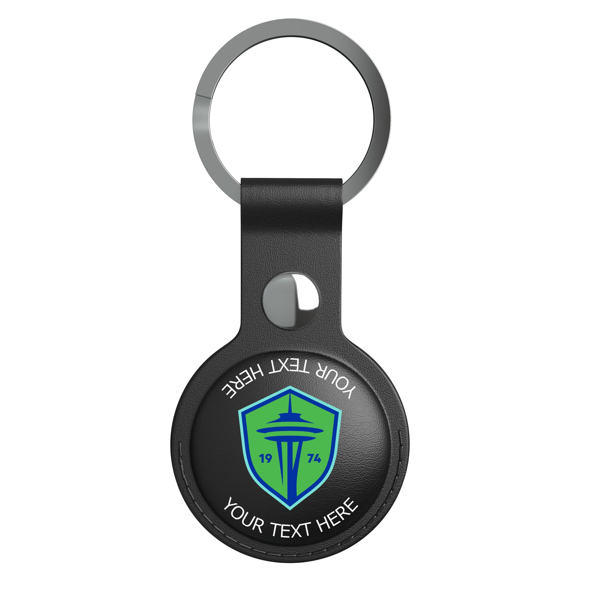 Seattle Sounders FC Personalized Insignia AirTag Black Airtag Holder