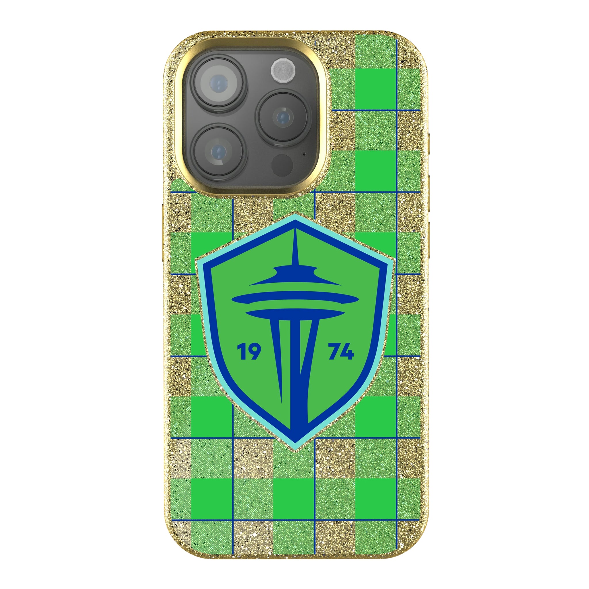 Seattle Sounders FC Plaid iPhone Bling Phone Case for Apple iPhone