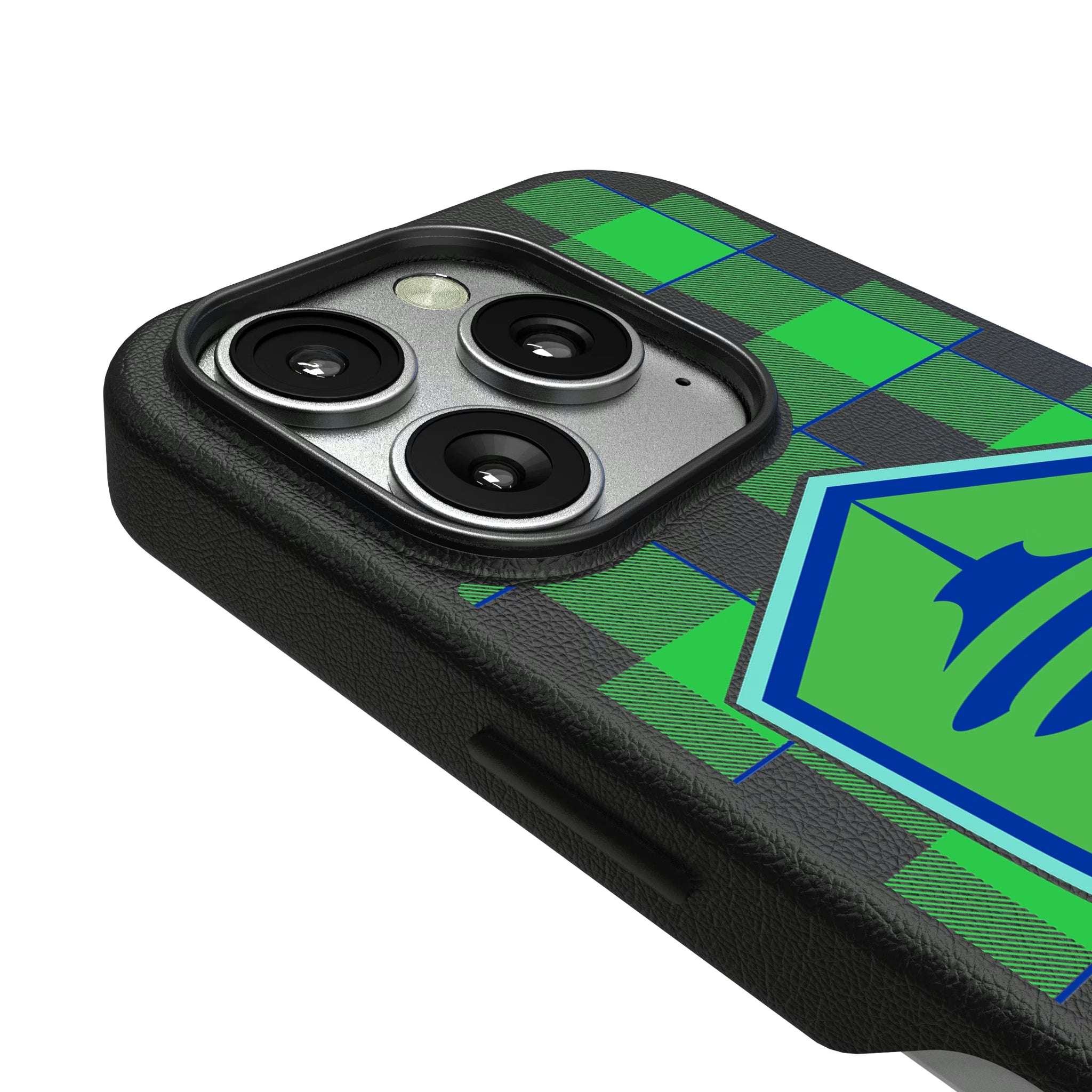 Seattle Sounders FC Plaid iPhone MagSafe Compatible Phone Case for Apple iPhone - Detail