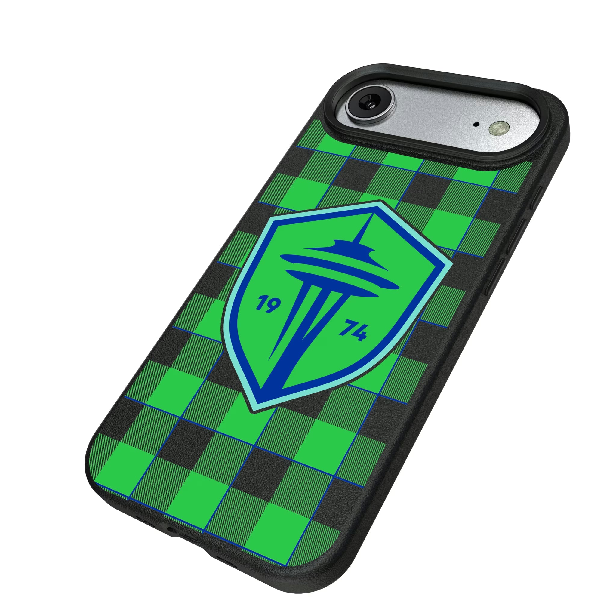 Seattle Sounders FC Plaid iPhone MagSafe Compatible Phone Case for Apple iPhone - Isometric View#Device_iPhone Air