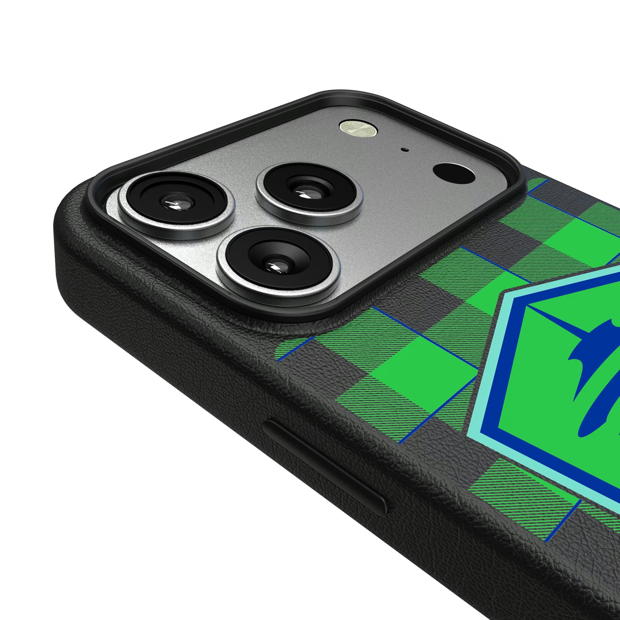 Seattle Sounders FC Plaid iPhone MagSafe Compatible Phone Case for Apple iPhone - Detail#Device_iPhone 17 Pro