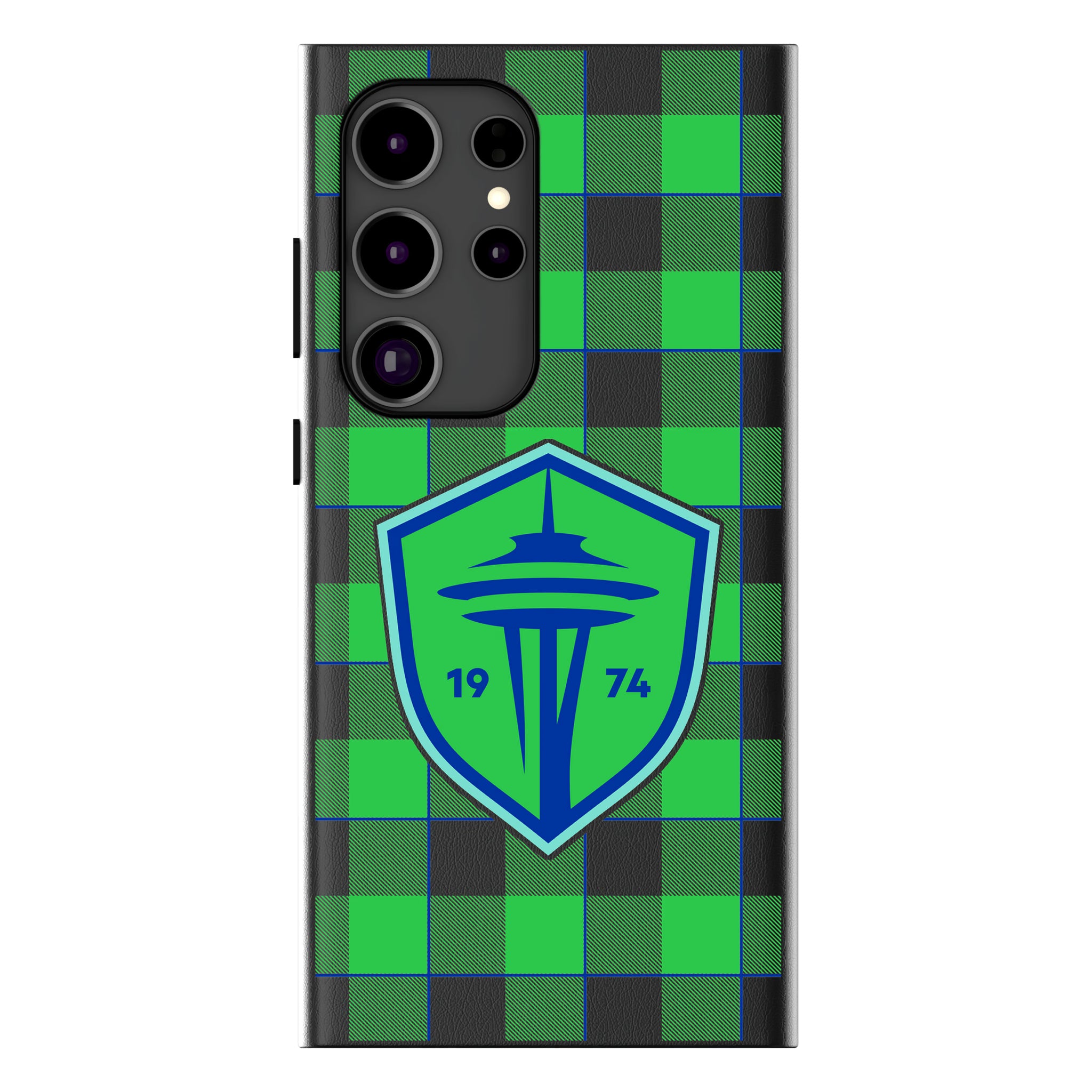 Seattle Sounders FC Plaid Galaxy MagSafe Compatible Phone Case for Samsung Galaxy