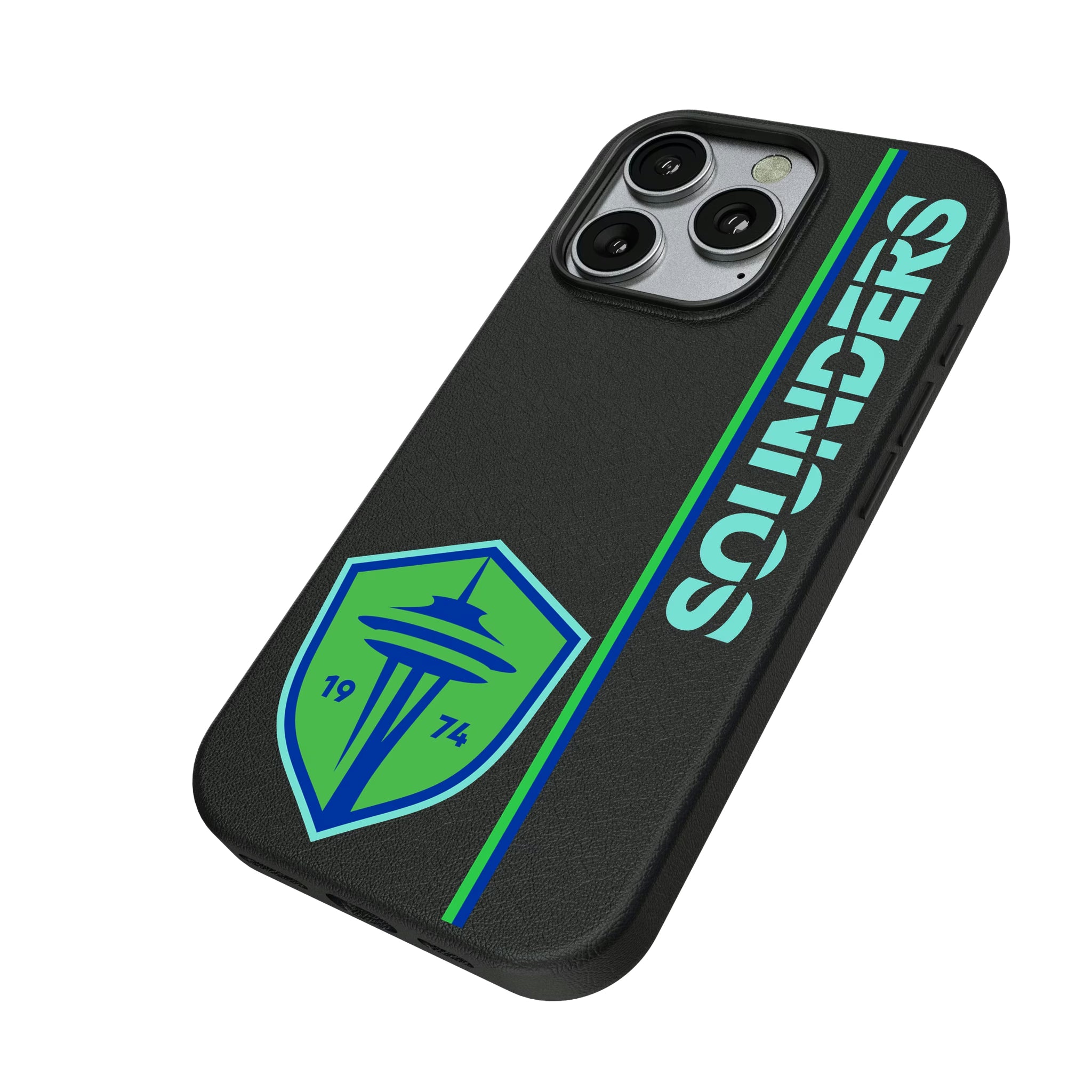 Seattle Sounders FC Sidebar iPhone MagSafe Compatible Phone Case for Apple iPhone - Isometric View