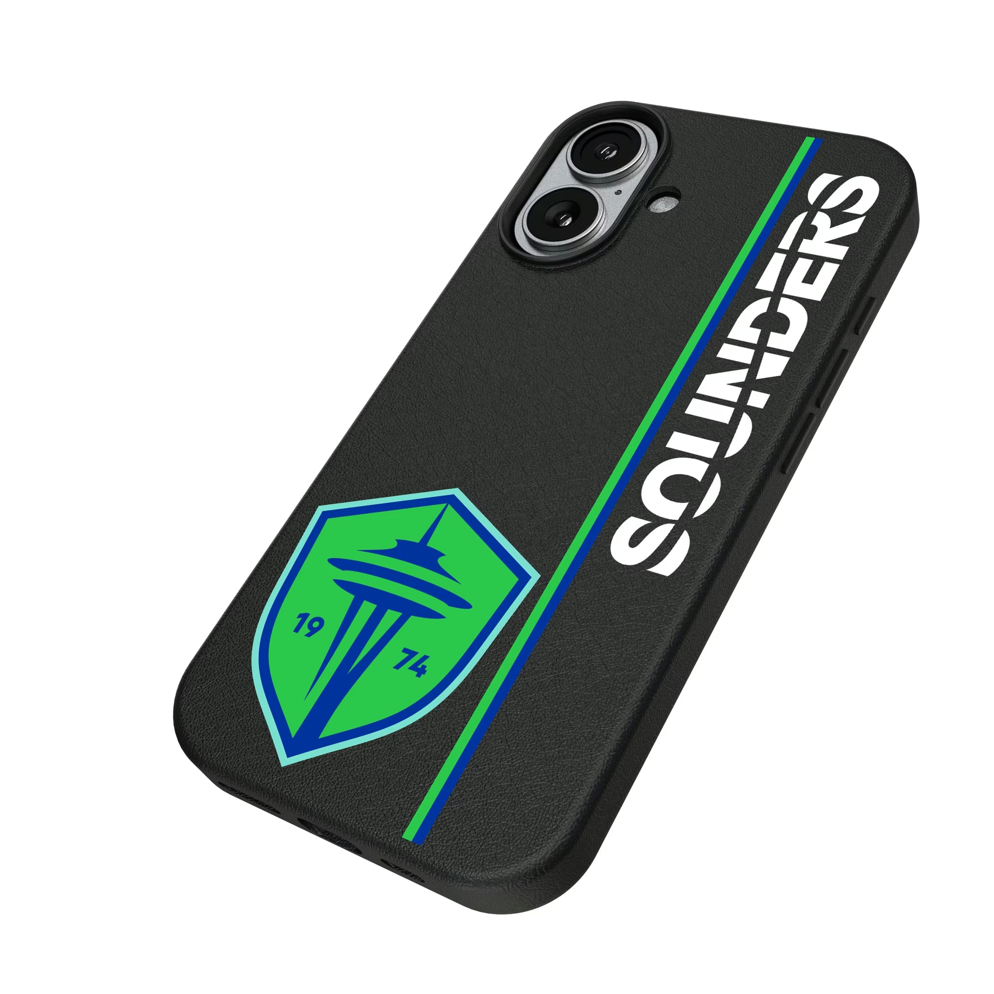 Seattle Sounders FC Sidebar iPhone MagSafe Compatible Phone Case for Apple iPhone - Isometric View#Device_iPhone 17