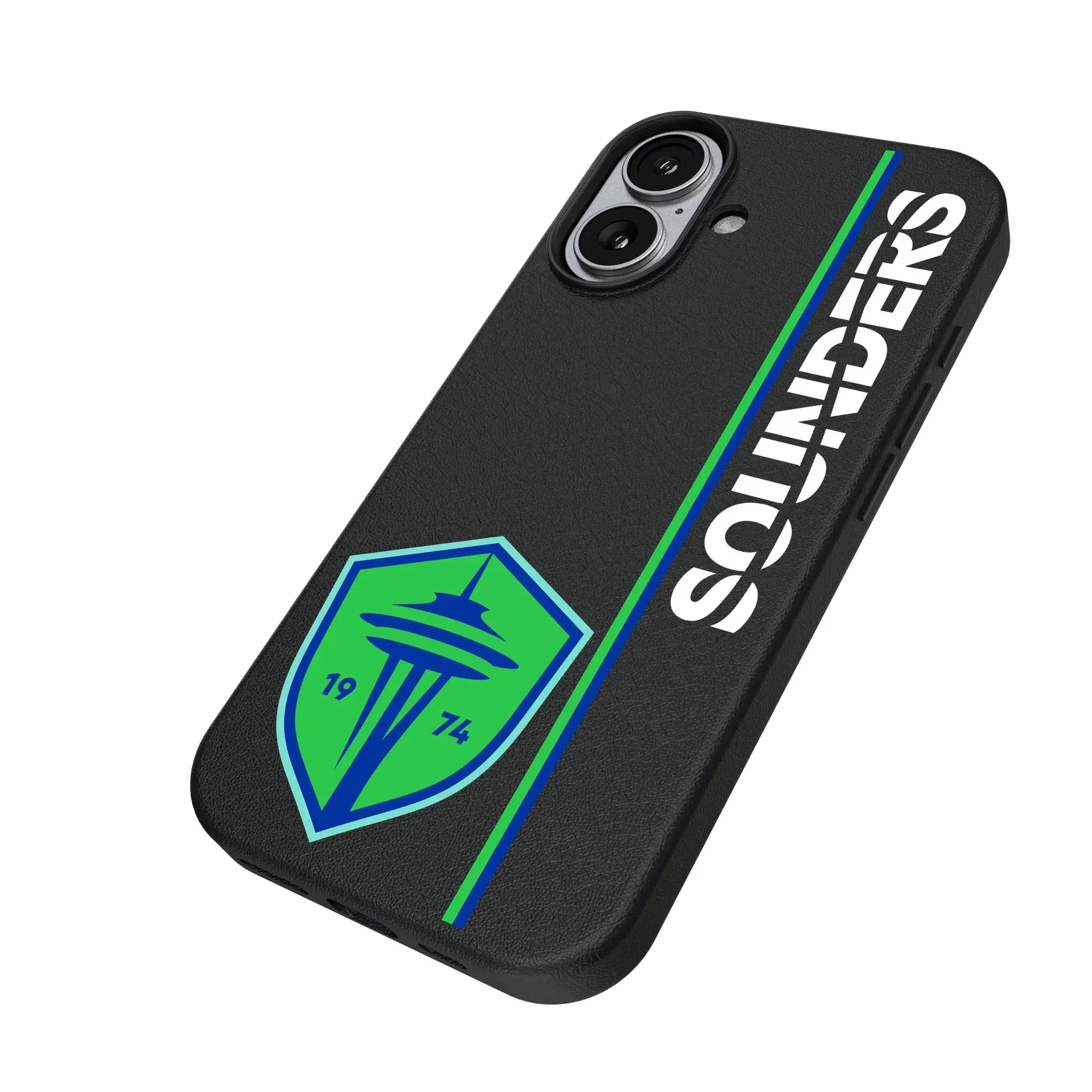 Seattle Sounders FC Sidebar iPhone MagSafe Compatible Phone Case for Apple iPhone - Isometric View#Device_iPhone 17