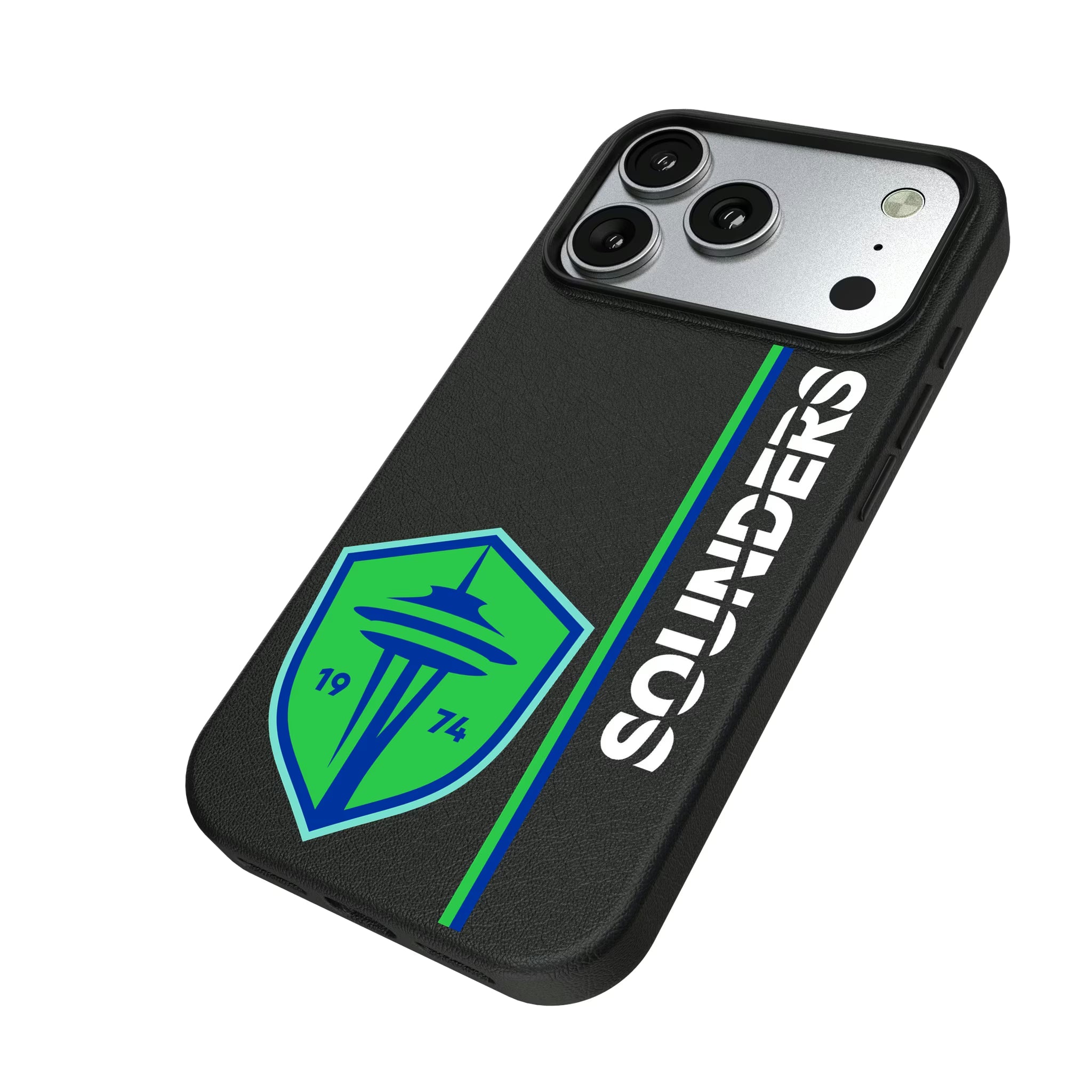 Seattle Sounders FC Sidebar iPhone MagSafe Compatible Phone Case for Apple iPhone - Isometric View#Device_iPhone 17 Pro