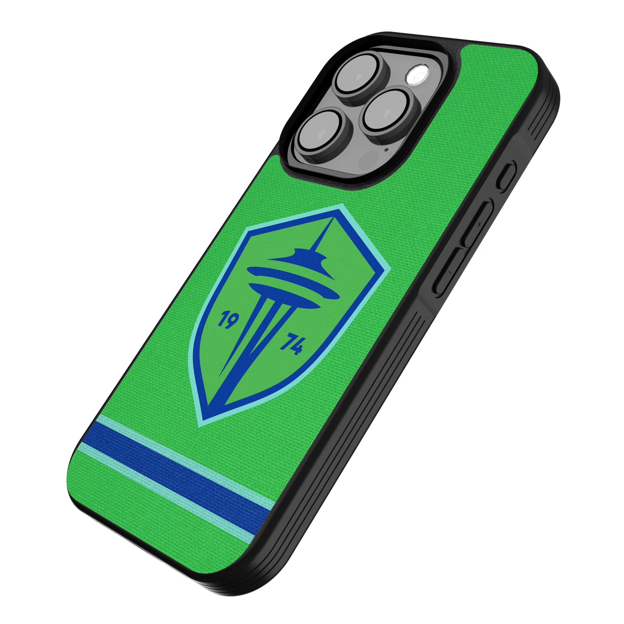 Seattle Sounders FC Stripe iPhone Bump Phone Case for Apple iPhone - Isometric View