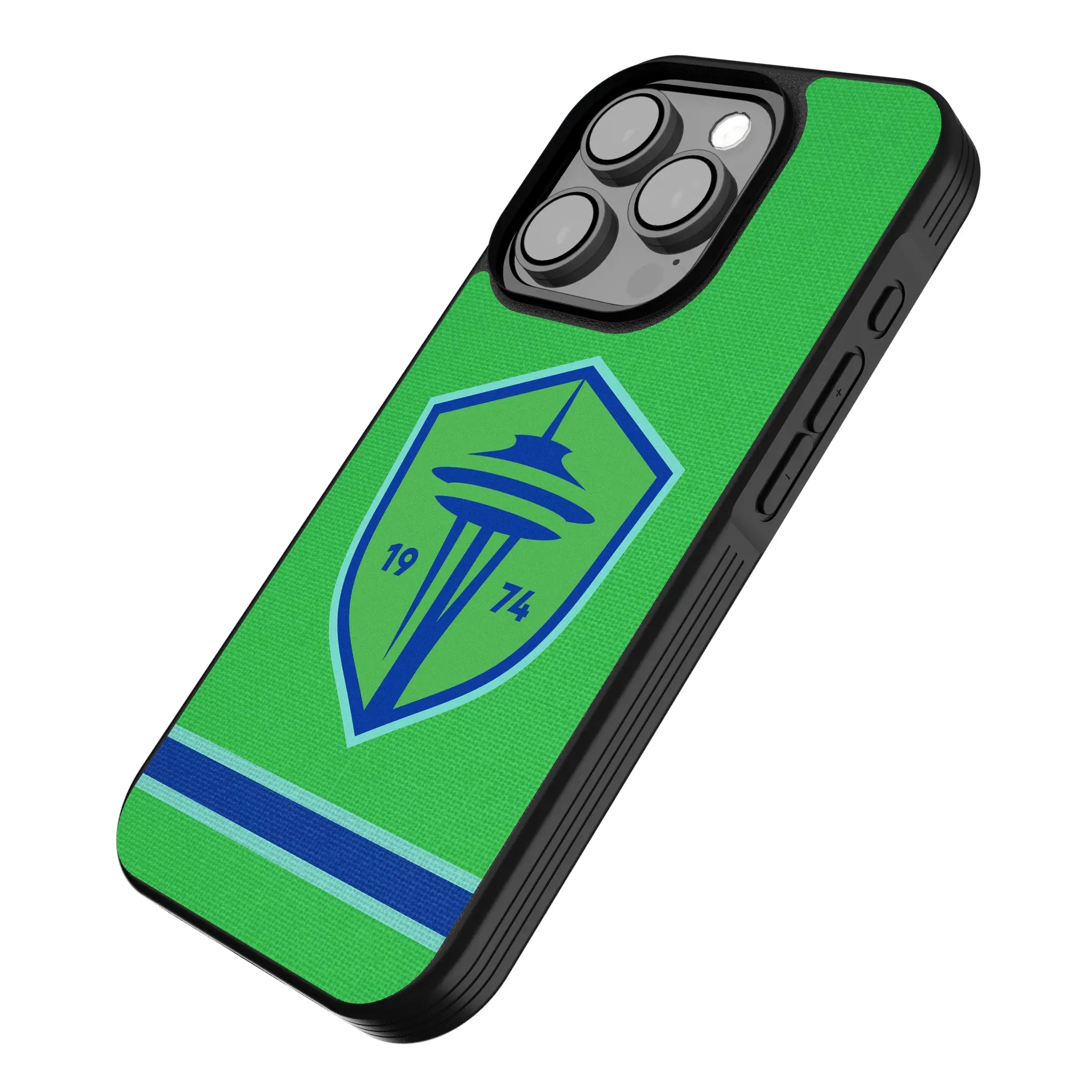 Seattle Sounders FC Stripe iPhone Bump Phone Case for Apple iPhone - Isometric View