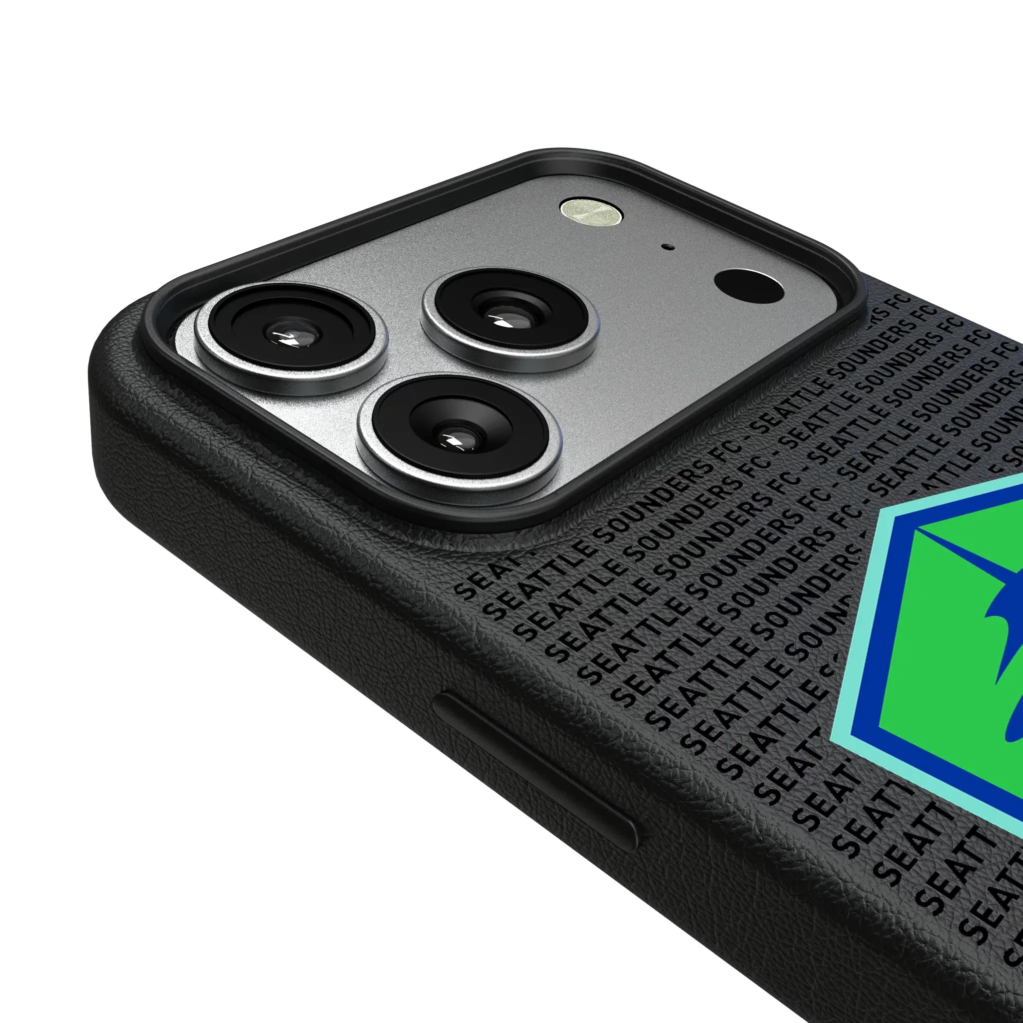 Seattle Sounders FC Text Backdrop iPhone MagSafe Compatible Phone Case for Apple iPhone - Detail#Device_iPhone 17 Pro