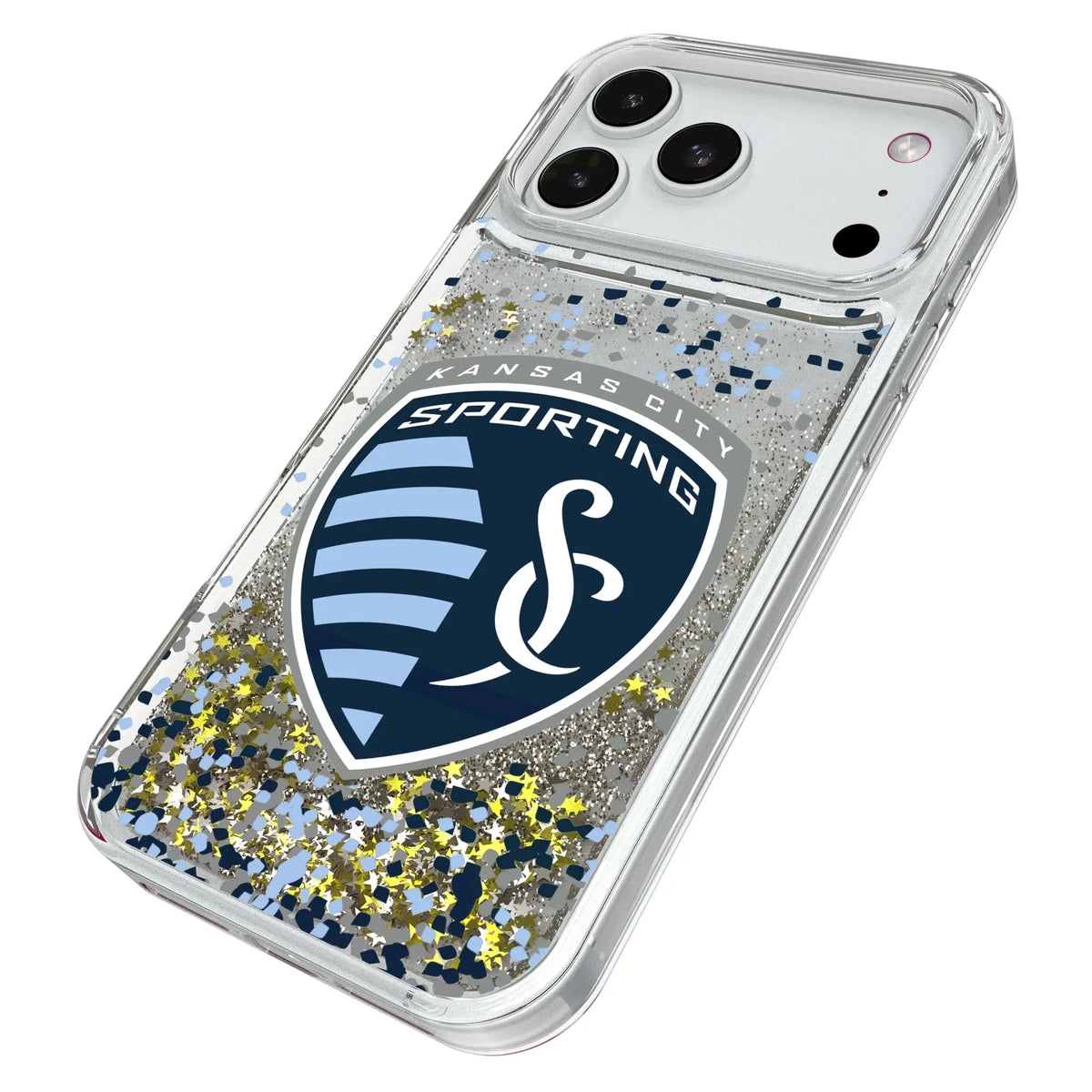 Sporting Kansas City Confetti iPhone Glitter Phone Case for Apple iPhone - Isometric View#Device_iPhone 18 Pro Max