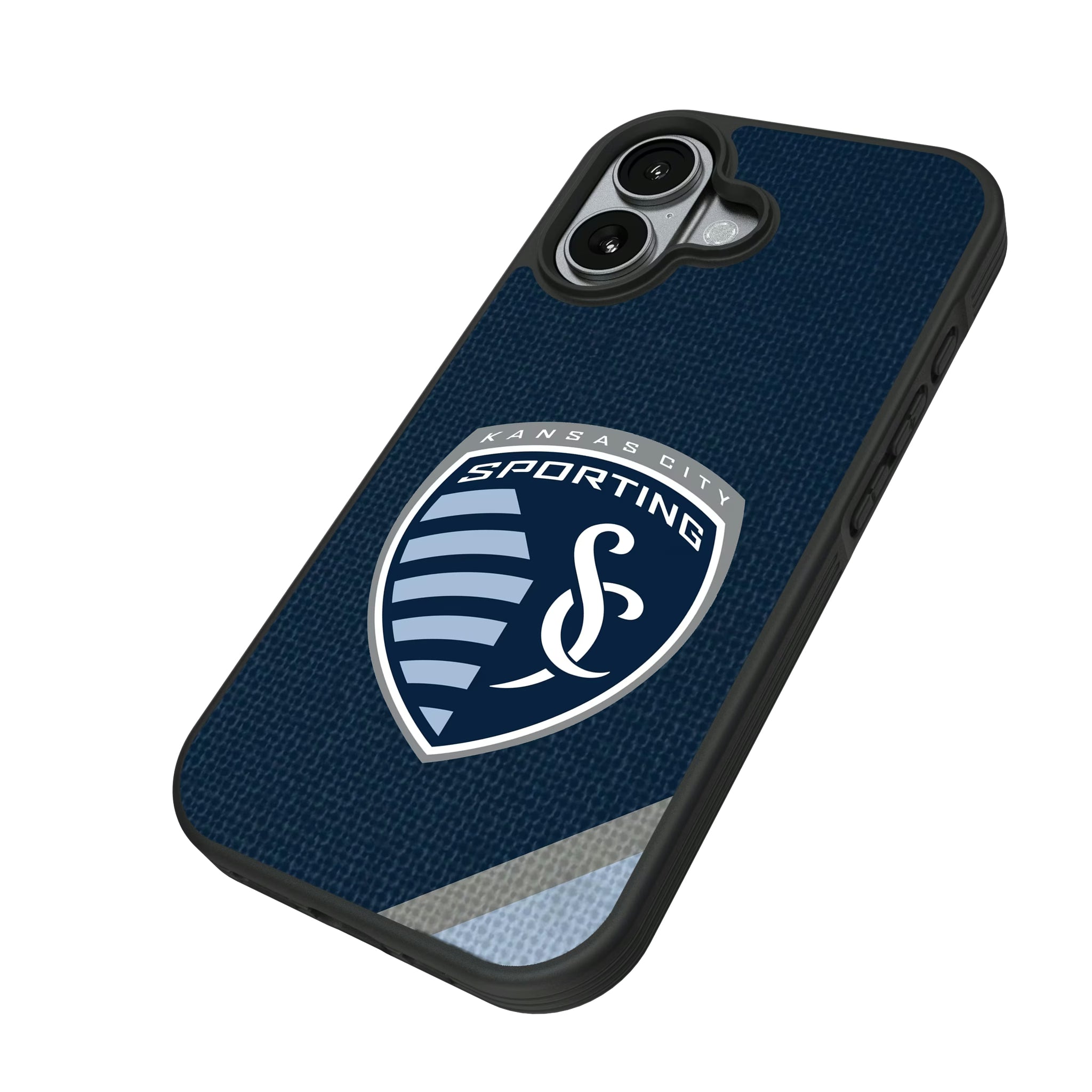 Sporting Kansas City Diagonal Stripe iPhone Bump Phone Case for Apple iPhone - Isometric View#Device_iPhone 17