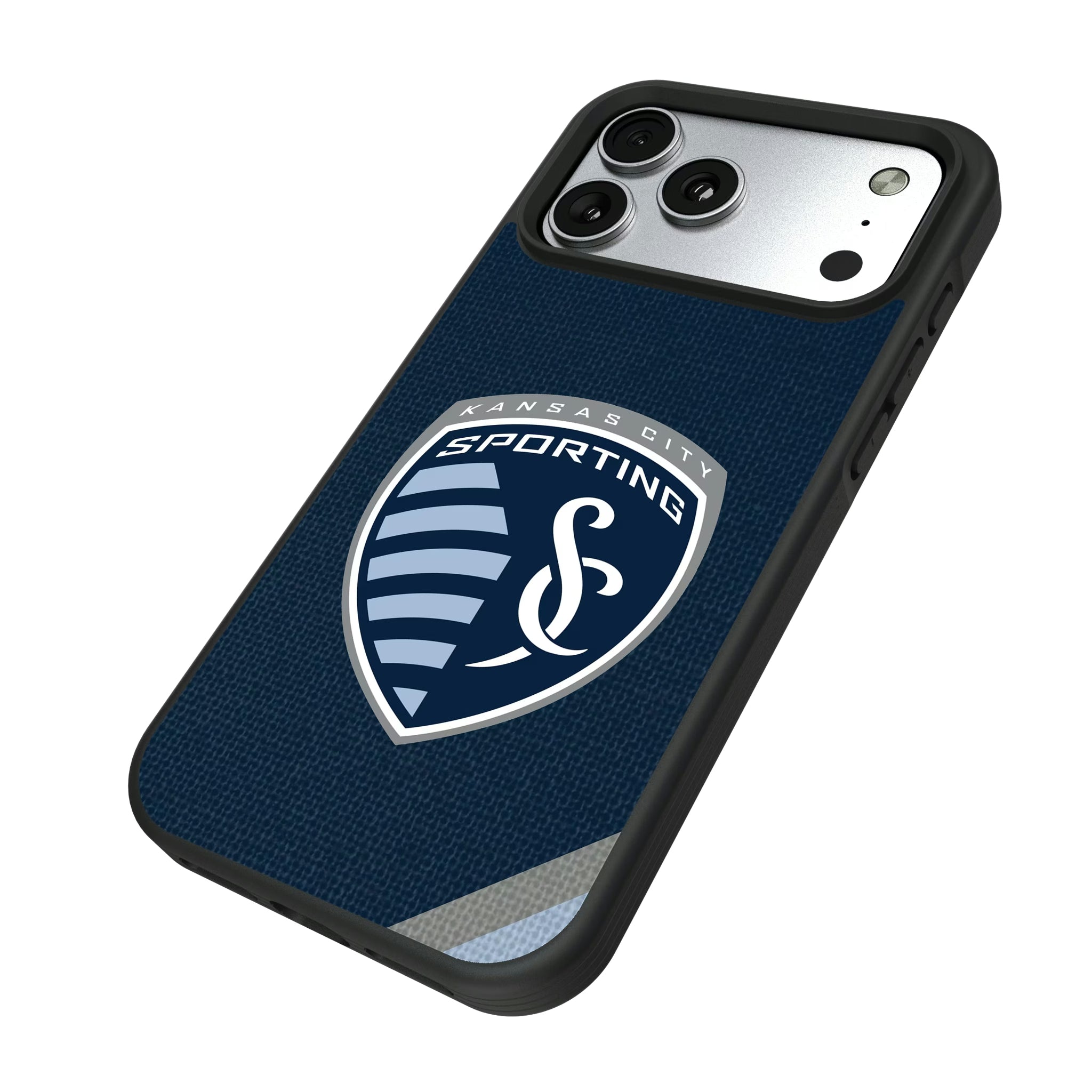 Sporting Kansas City Diagonal Stripe iPhone Bump Phone Case for Apple iPhone - Isometric View#Device_iPhone 17 Pro Max