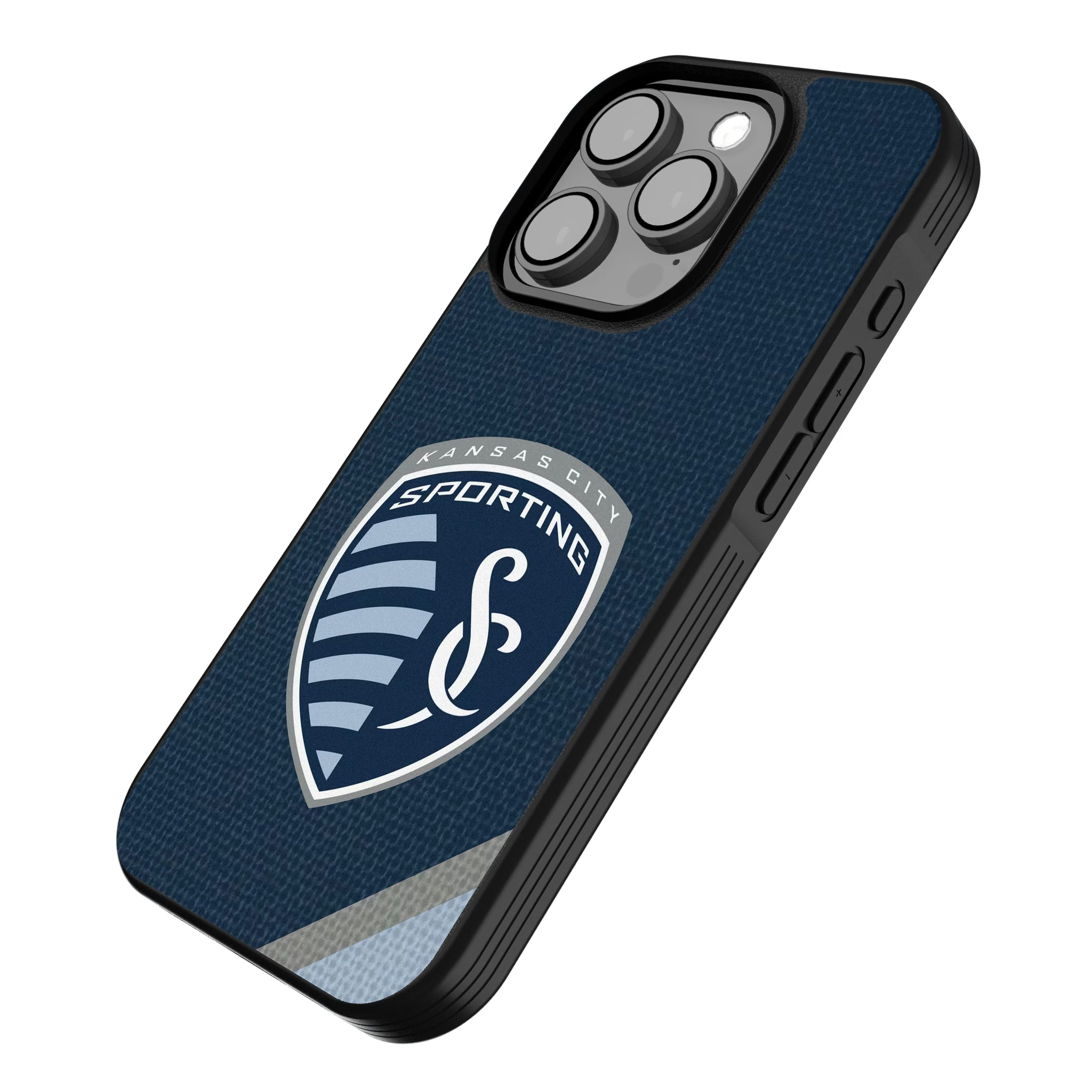 Sporting Kansas City Diagonal Stripe iPhone Bump Phone Case for Apple iPhone - Isometric View
