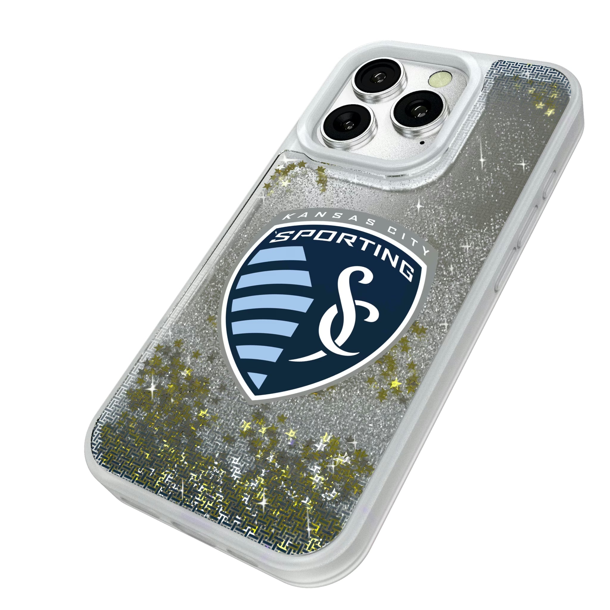 Sporting Kansas City Linen iPhone Glitter Phone Case for Apple iPhone - Isometric View#Device_iPhone 16 Pro