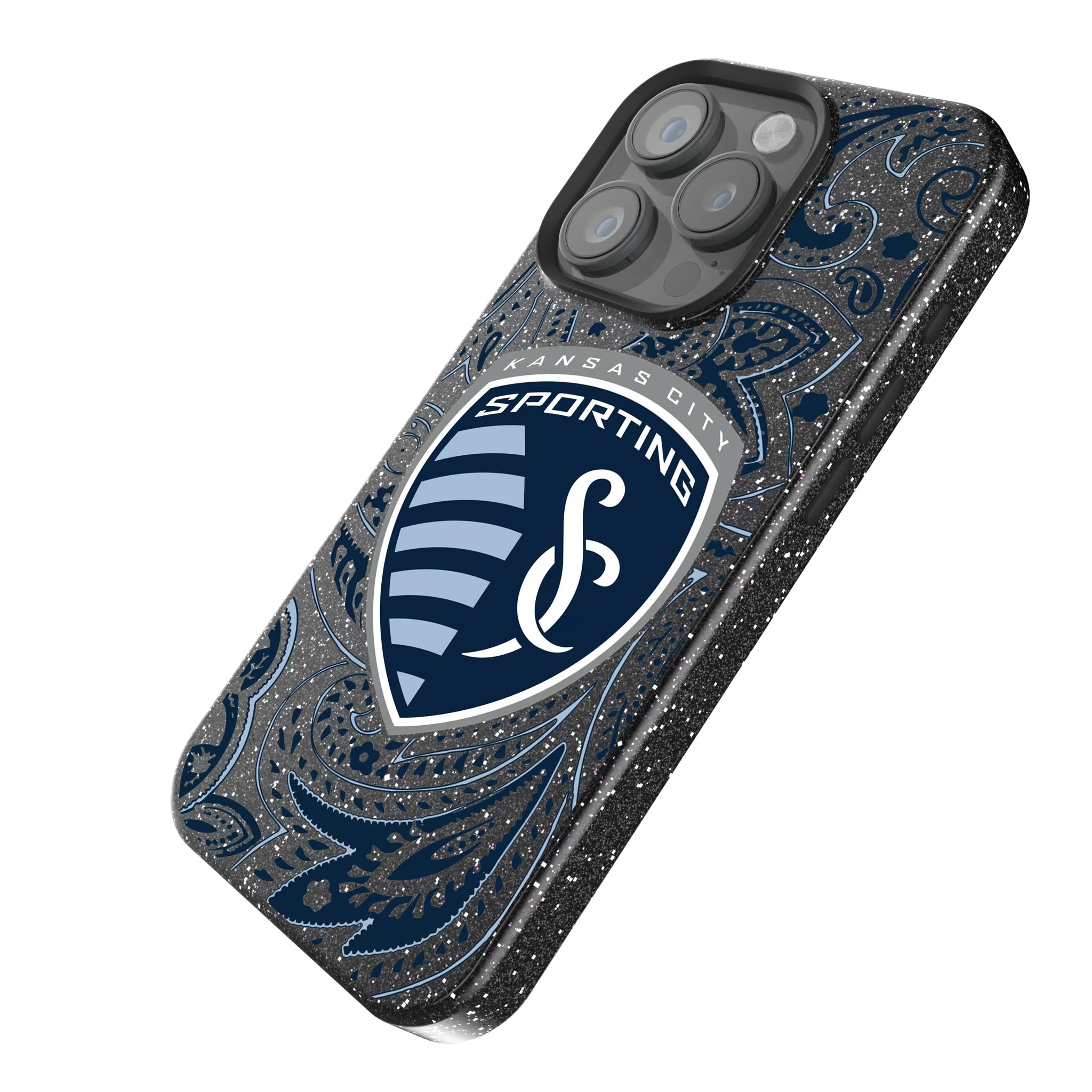 Sporting Kansas City Paisley iPhone Bling Phone Case for Apple iPhone - Isometric View