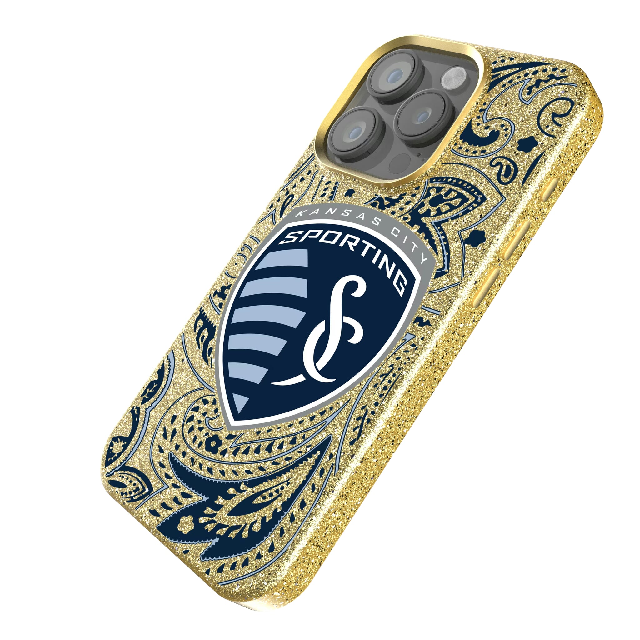 Sporting Kansas City Paisley iPhone Bling Phone Case for Apple iPhone - Isometric View