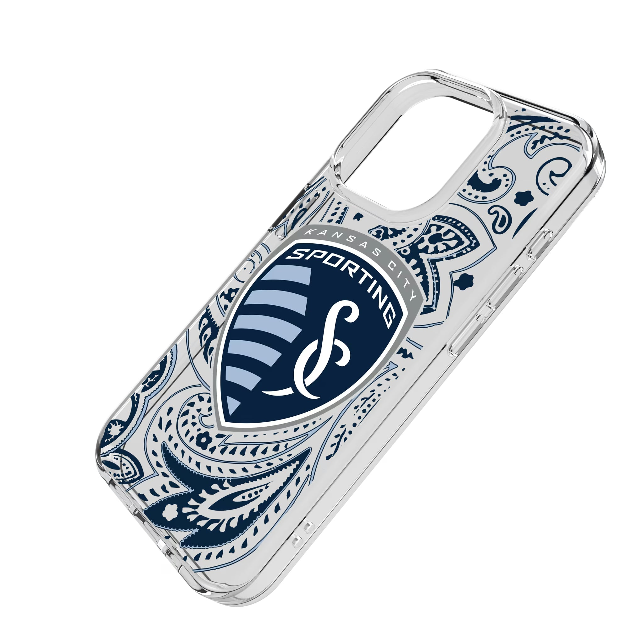 Sporting Kansas City Paisley iPhone Clear Phone Case for Apple iPhone - Isometric View