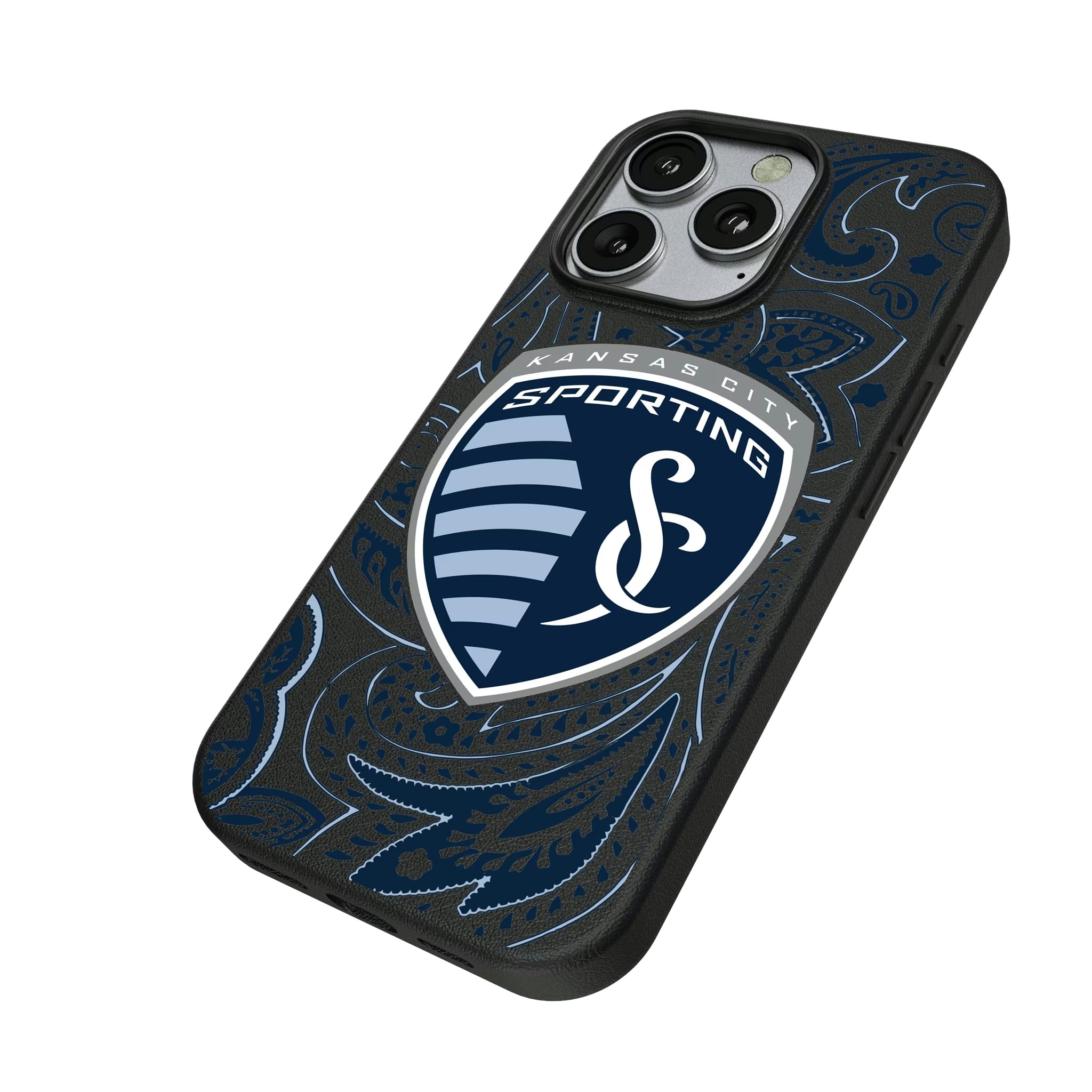 Sporting Kansas City Paisley iPhone MagSafe Compatible Phone Case for Apple iPhone - Isometric View