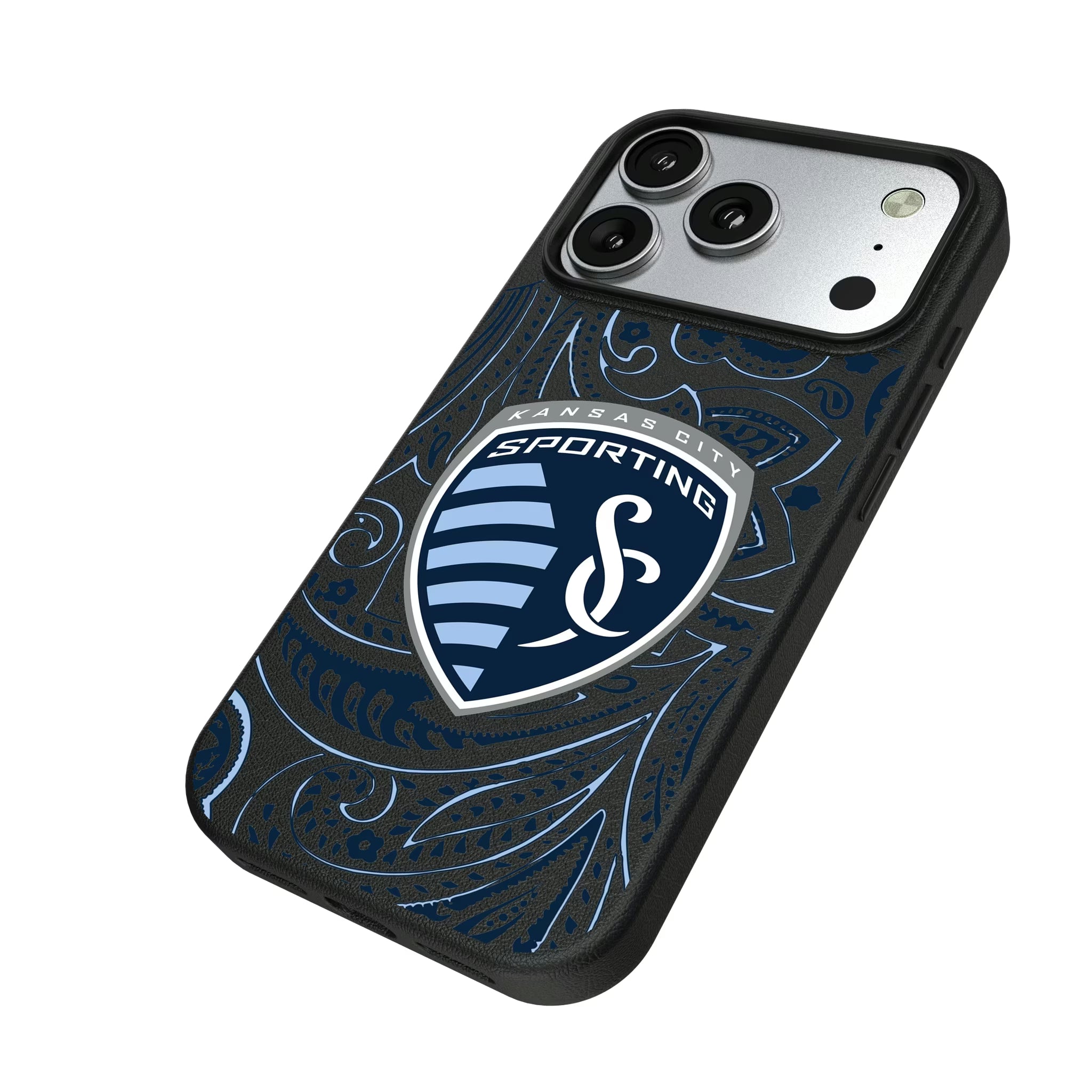 Sporting Kansas City Paisley iPhone MagSafe Compatible Phone Case for Apple iPhone - Isometric View#Device_iPhone 17 Pro