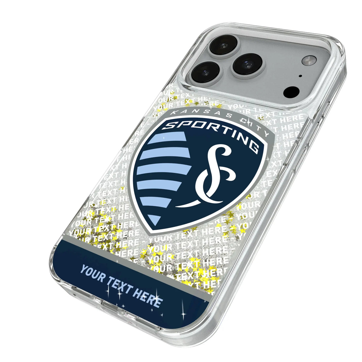 Sporting Kansas City Personalized EndZone Plus iPhone Glitter Phone Case for Apple iPhone - Isometric View#Device_iPhone 18 Pro