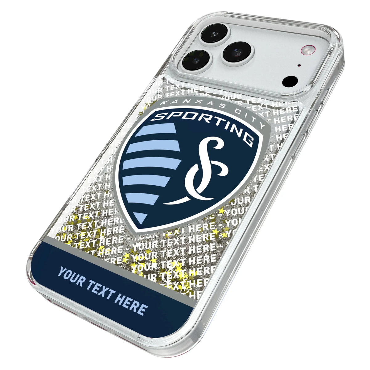 Sporting Kansas City Personalized EndZone Plus iPhone Glitter Phone Case for Apple iPhone - Isometric View#Device_iPhone 18 Pro Max