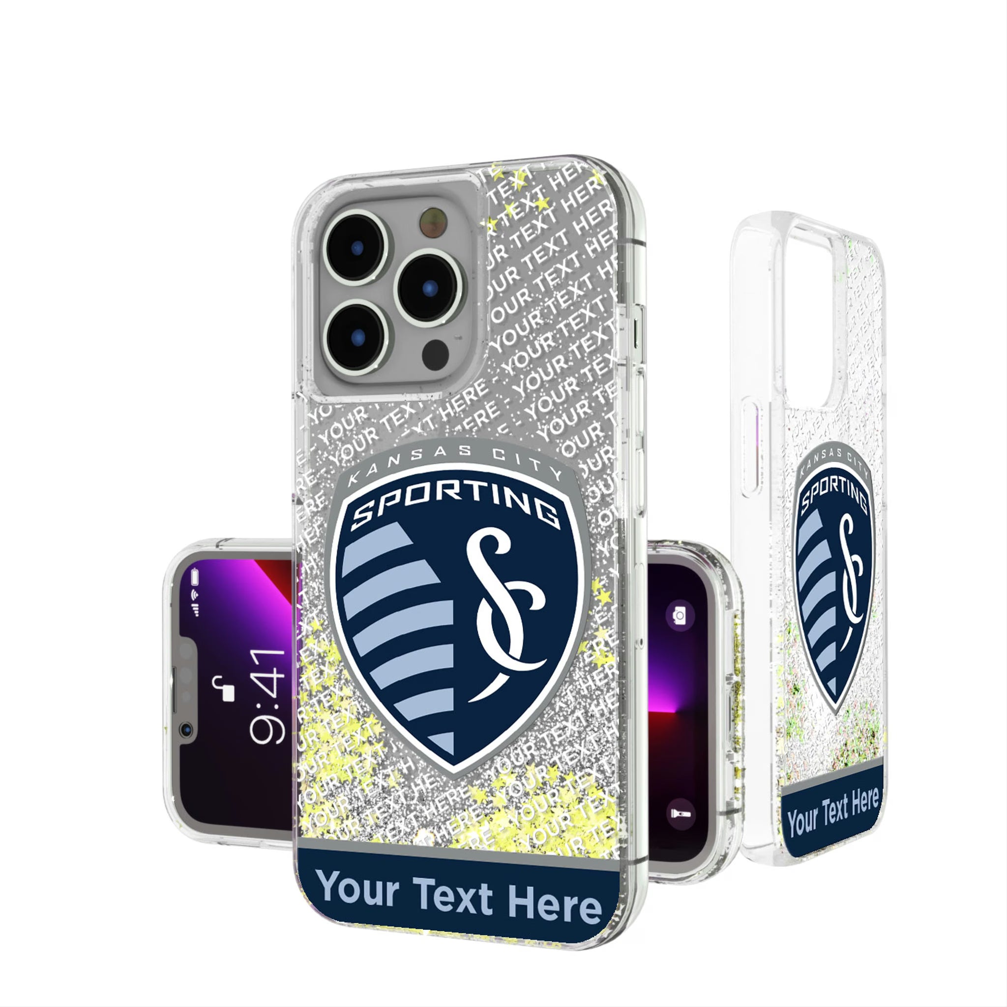 Sporting Kansas City Personalized EndZone Plus iPhone Glitter Phone Case for Apple iPhone
