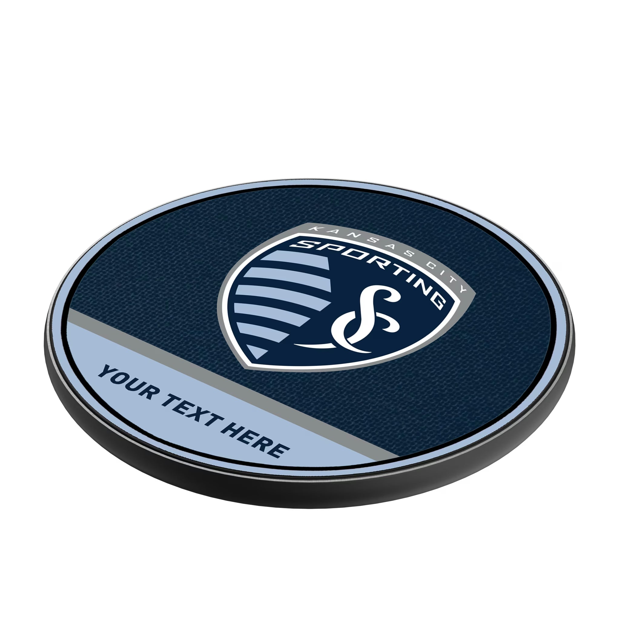 Sporting Kansas City Personalized Endzone Solid 15-Watt Wireless Charger - Isometric View