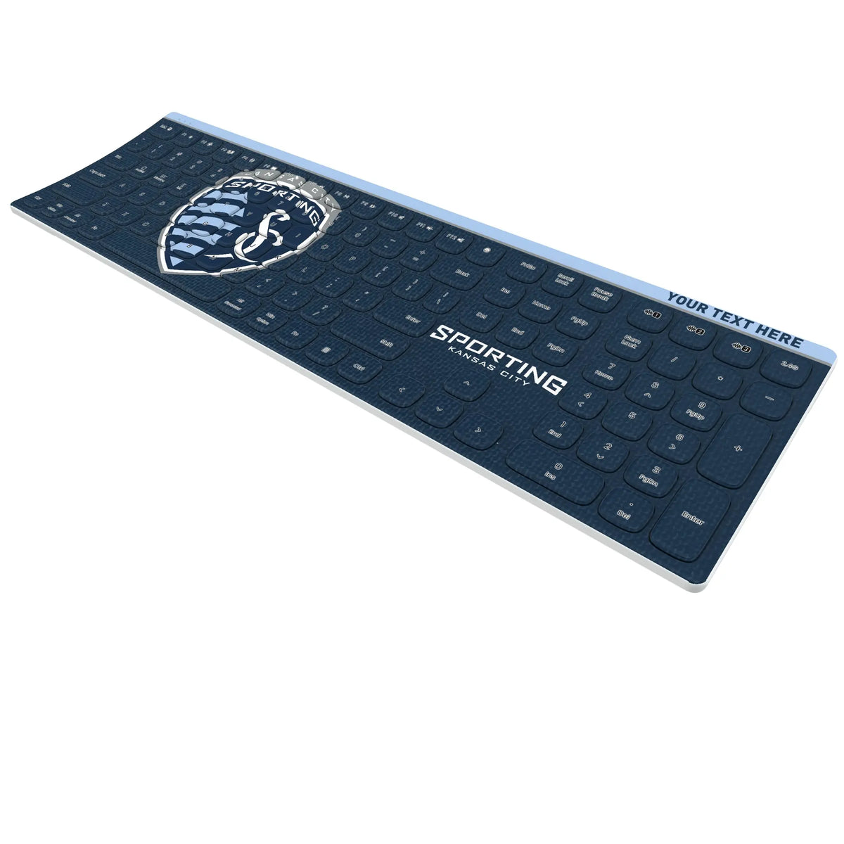 Sporting Kansas City Personalized Endzone Solid KKB605 Curved Wireless Keyboard - Isometric View