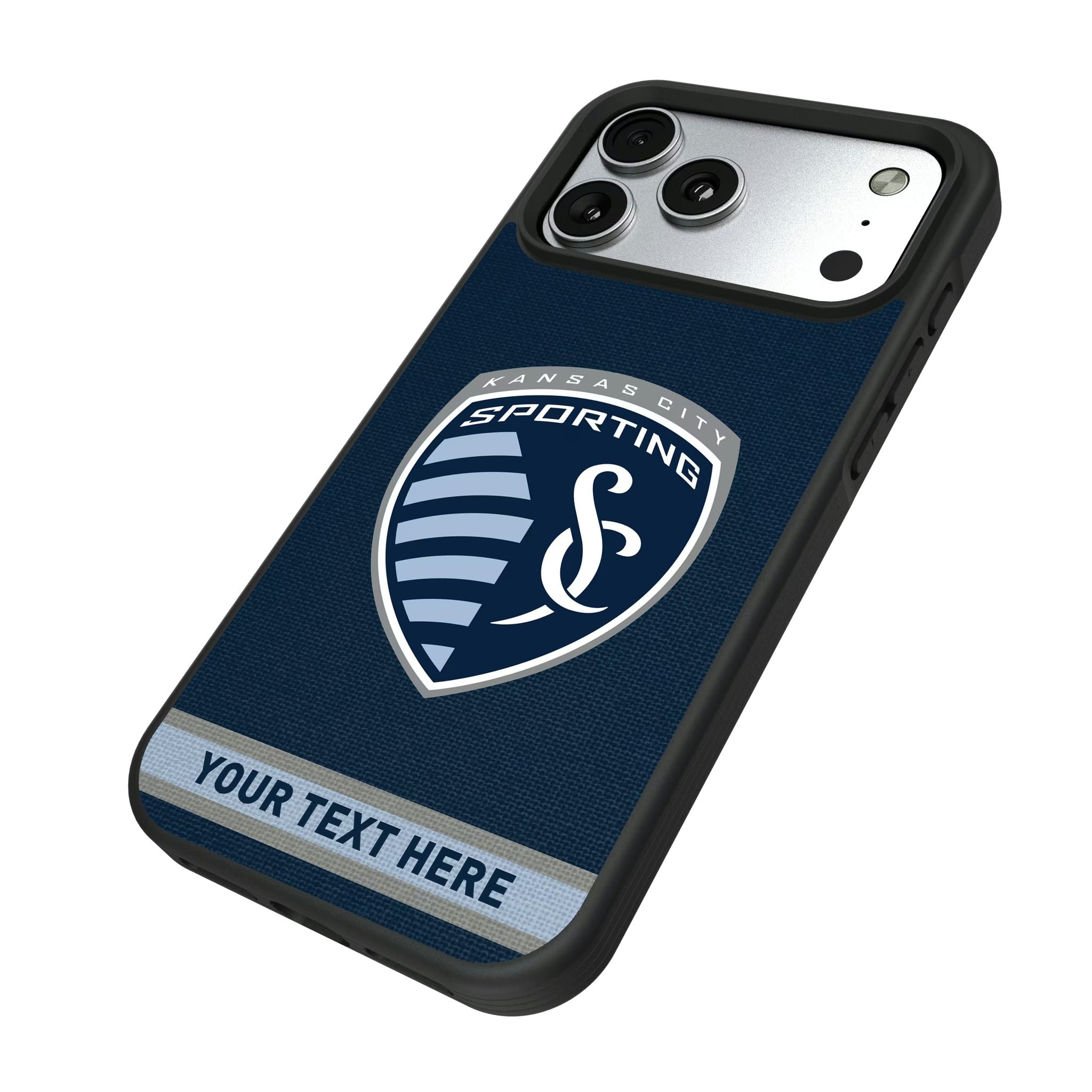 Sporting Kansas City Personalized Stripe iPhone Bump Phone Case for Apple iPhone - Isometric View#Device_iPhone 17 Pro Max