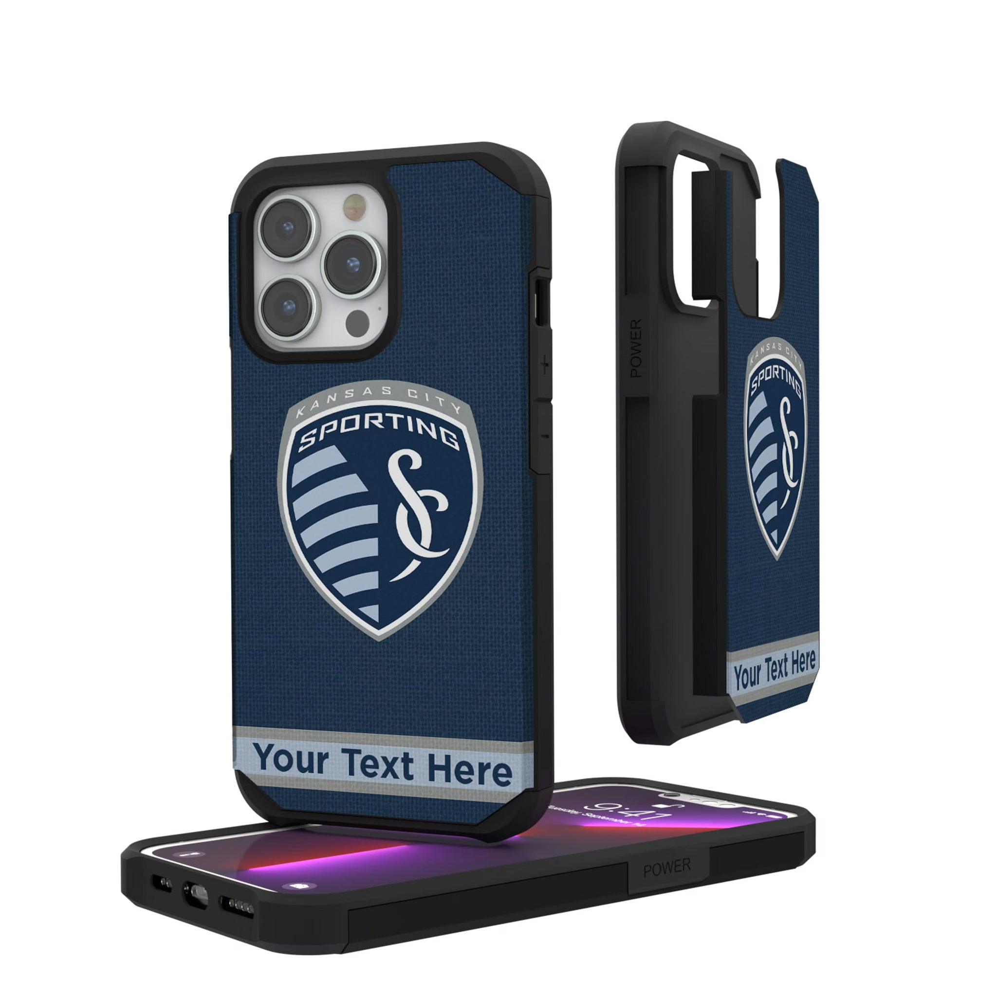 Sporting Kansas City Personalized Stripe iPhone Rugged Phone Case for Apple iPhone