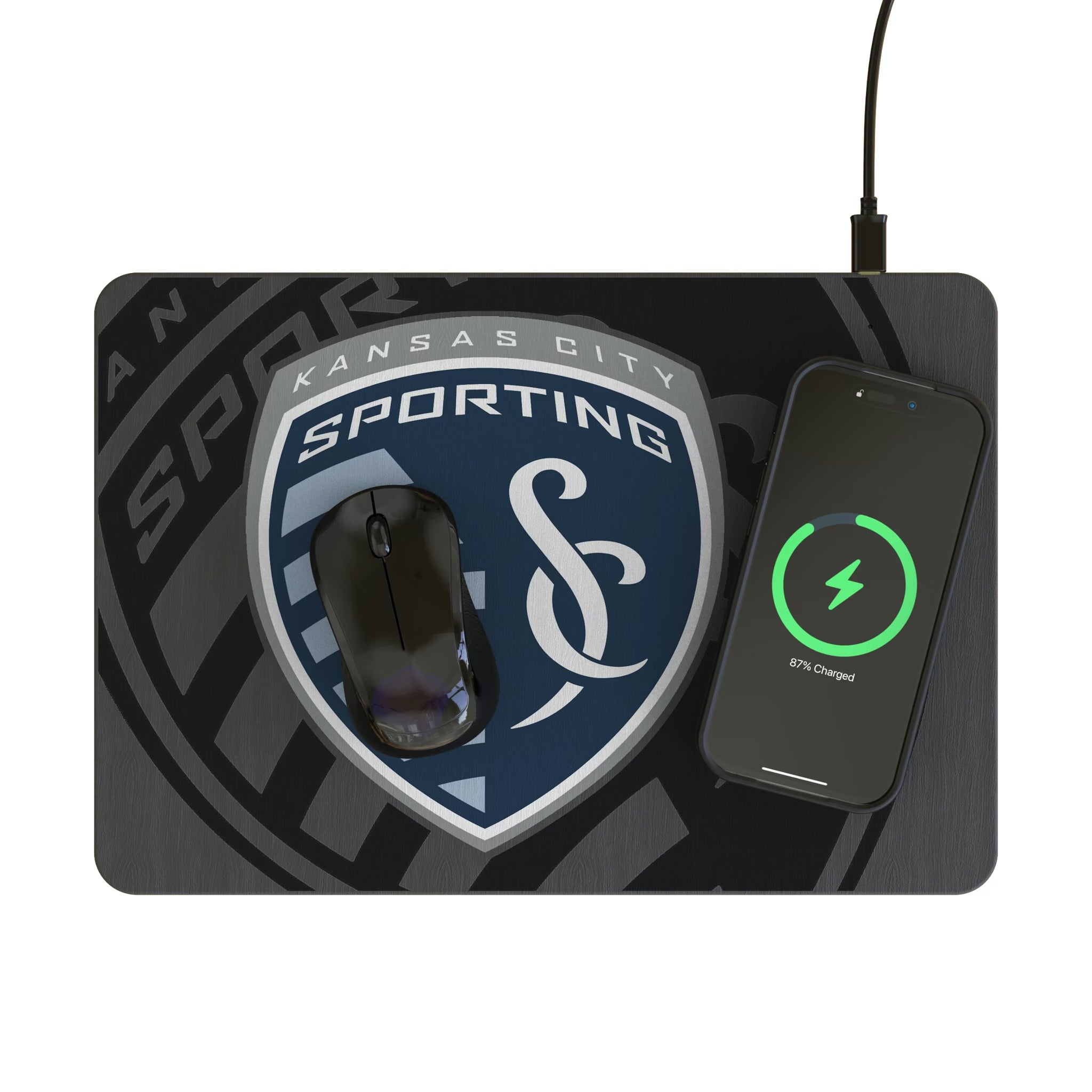 Sporting Kansas City Personalized Tilt 15-Watt Wireless Charger and Mouse Pad - Lifestyle