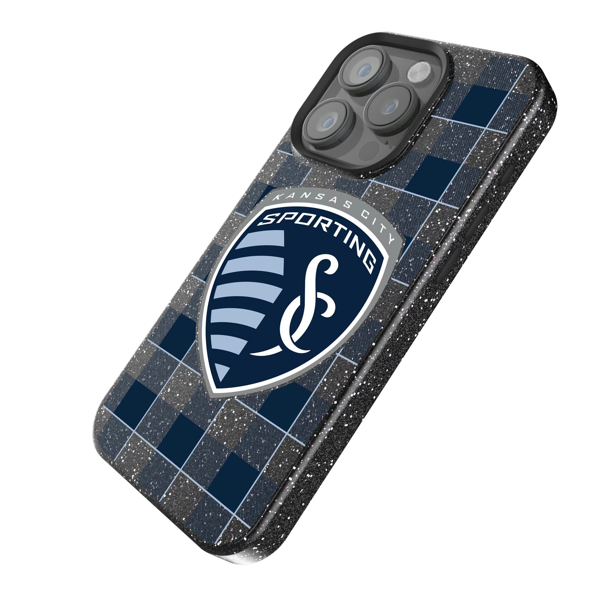 Sporting Kansas City Plaid iPhone Bling Phone Case for Apple iPhone - Isometric View
